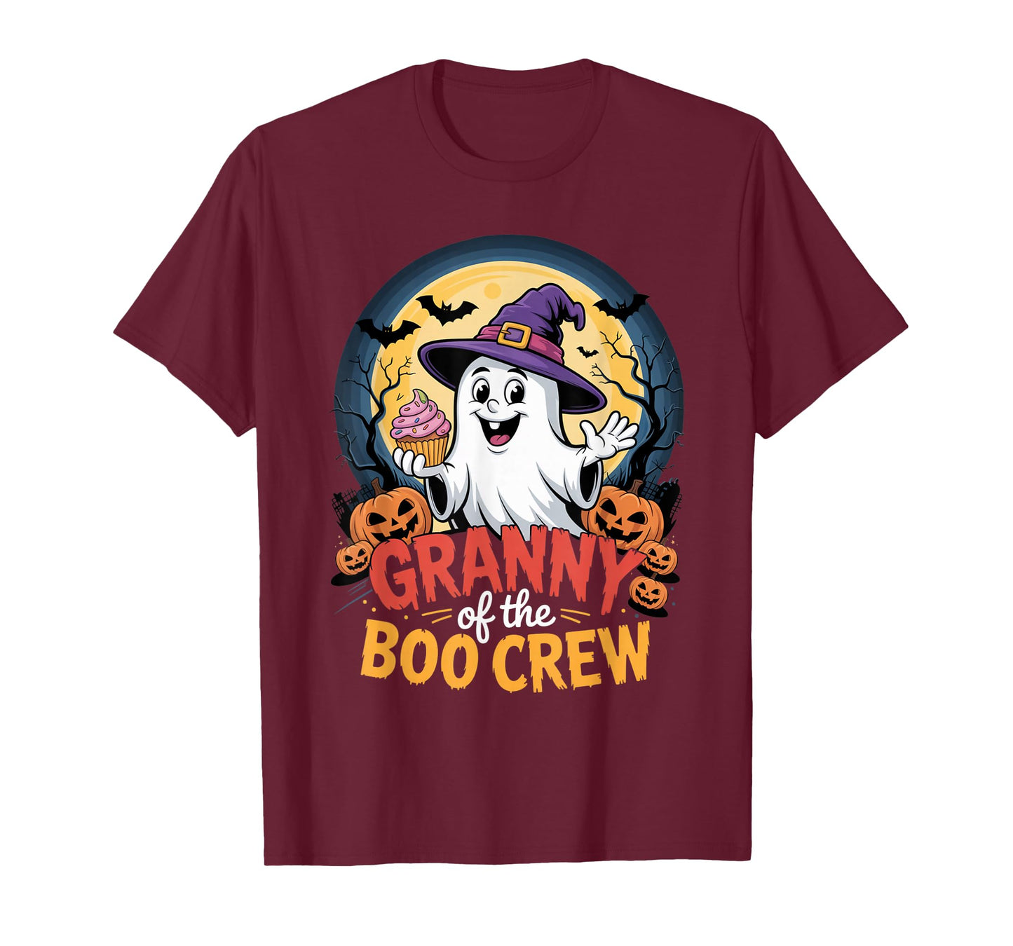 Granny of The Boo Crew Ghost Halloween Bats Cupcake Pumpkins T-Shirt