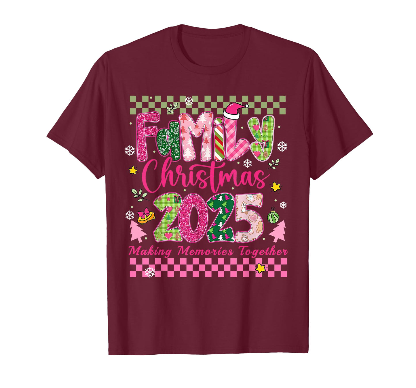 Family Christmas 2025 Matching Outfit Squad Santa Preppy T-Shirt