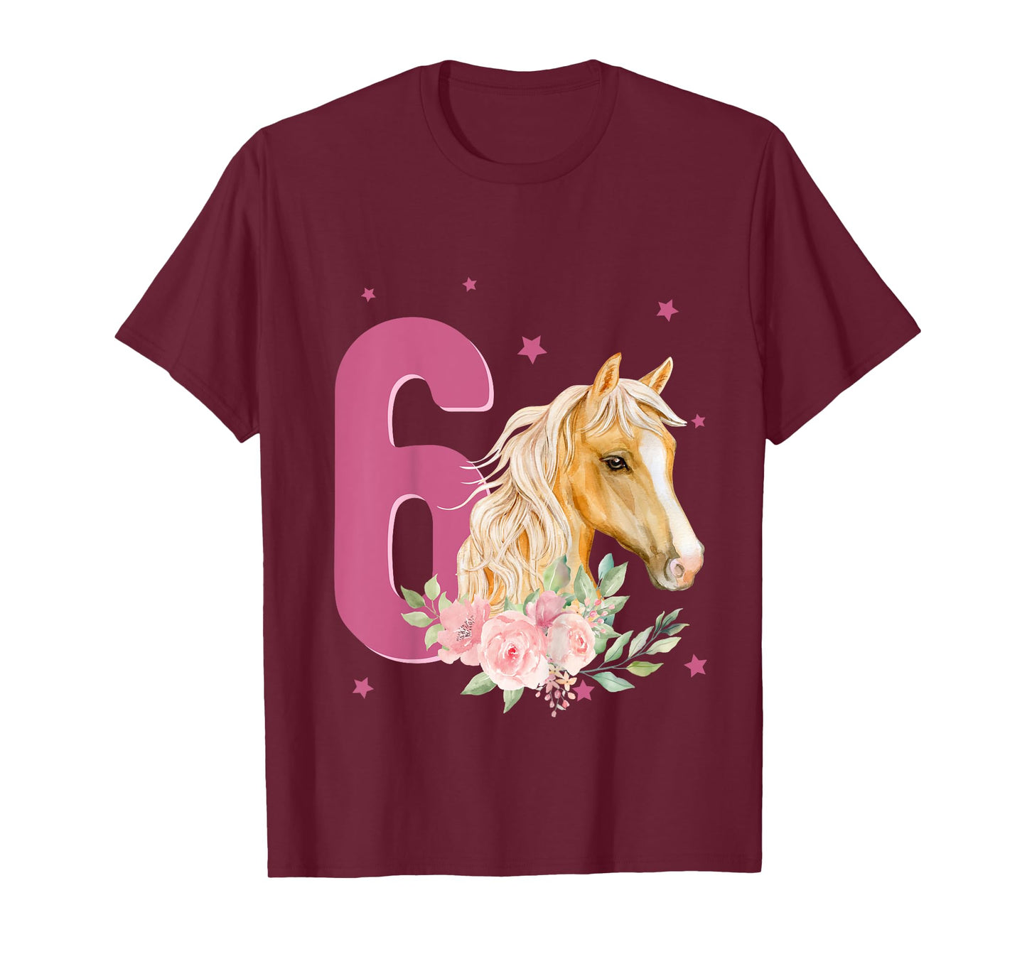 Kids 6th Birthday Horse 6 Years Old Six Finally 6 Birthday Girl T-Shirt