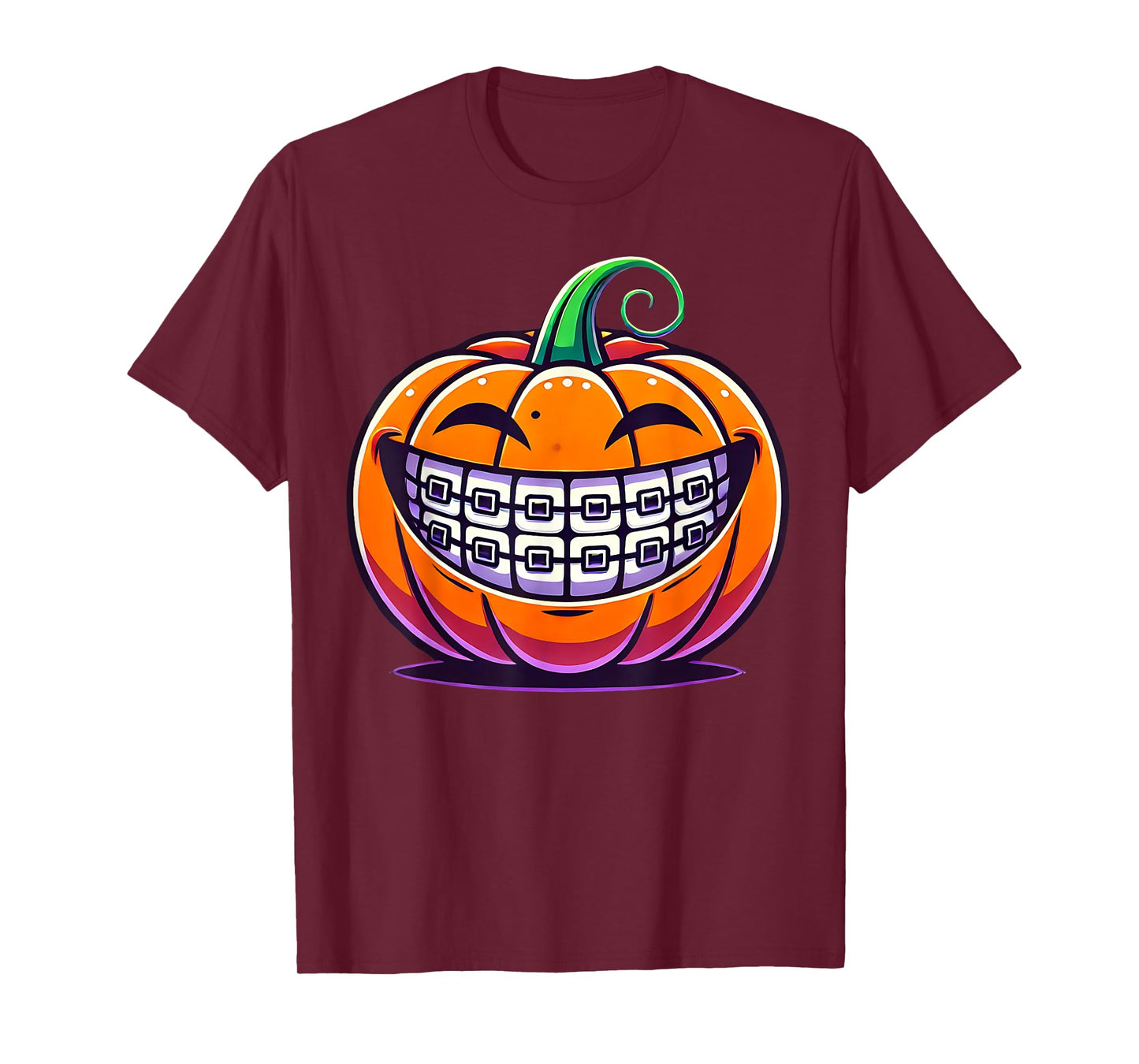 Orthodontics Dental Halloween Pumpkin Braces Dentist Horror T-Shirt