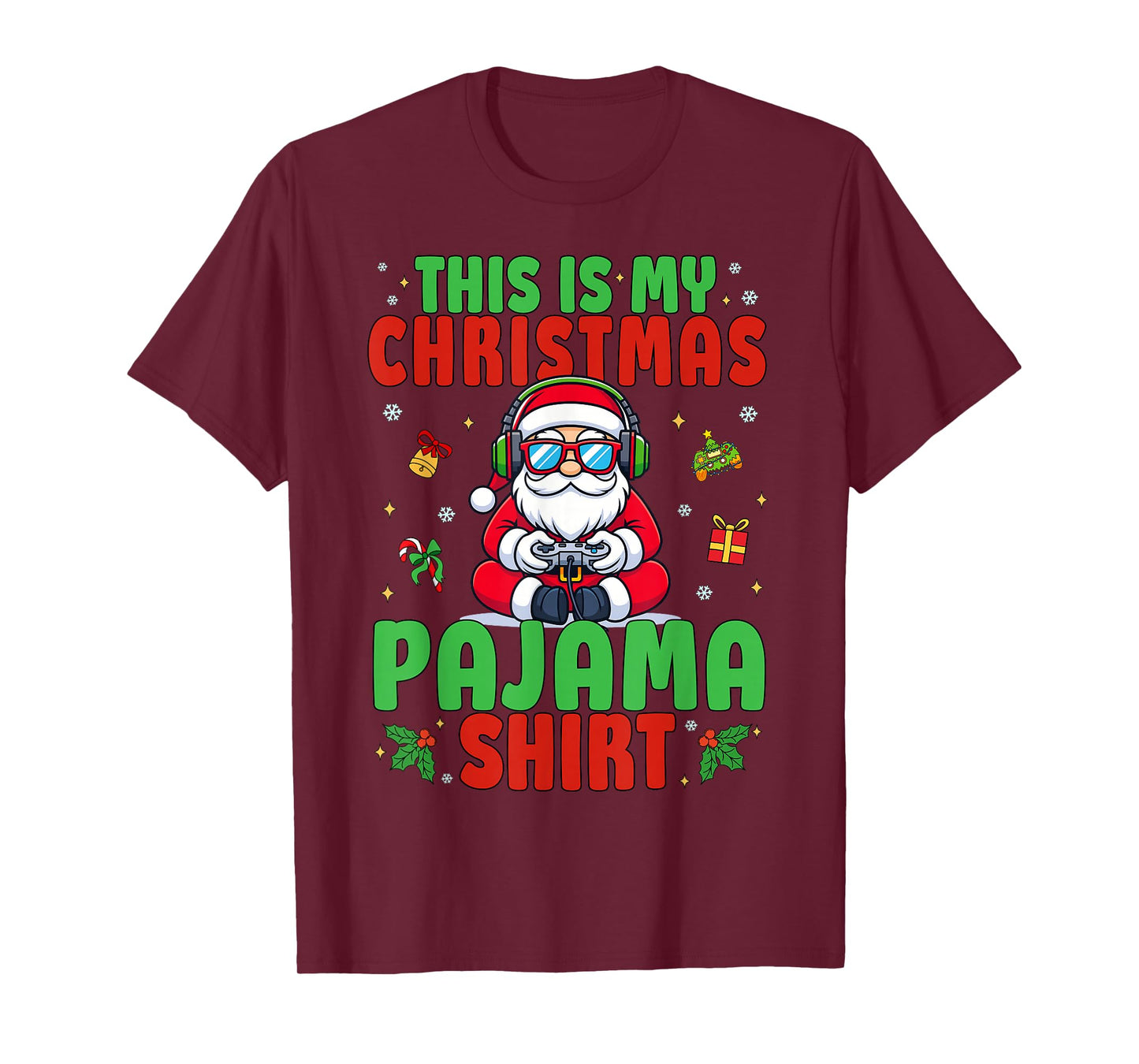 This is My Christmas Pajama Santa Claus Video Game Men Kids T-Shirt