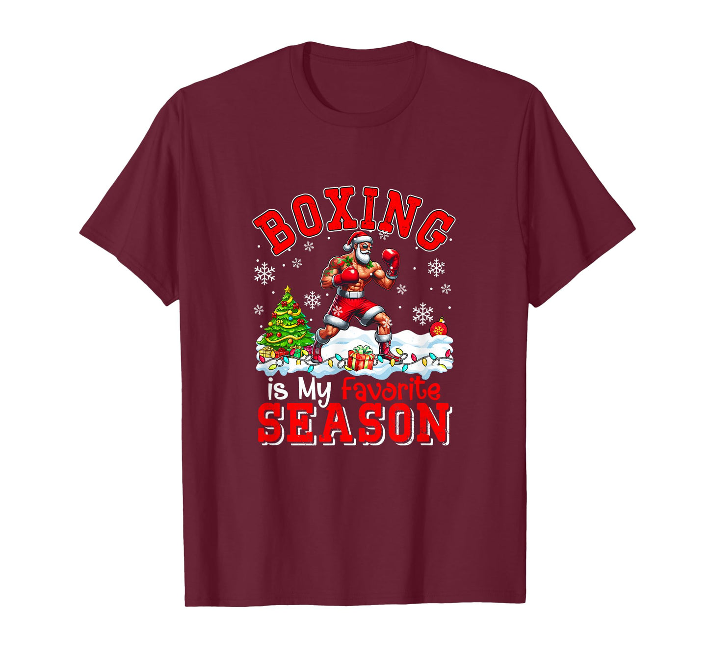 Boxing is Favorite Season Costume Player Christmas Santa T-Shirt