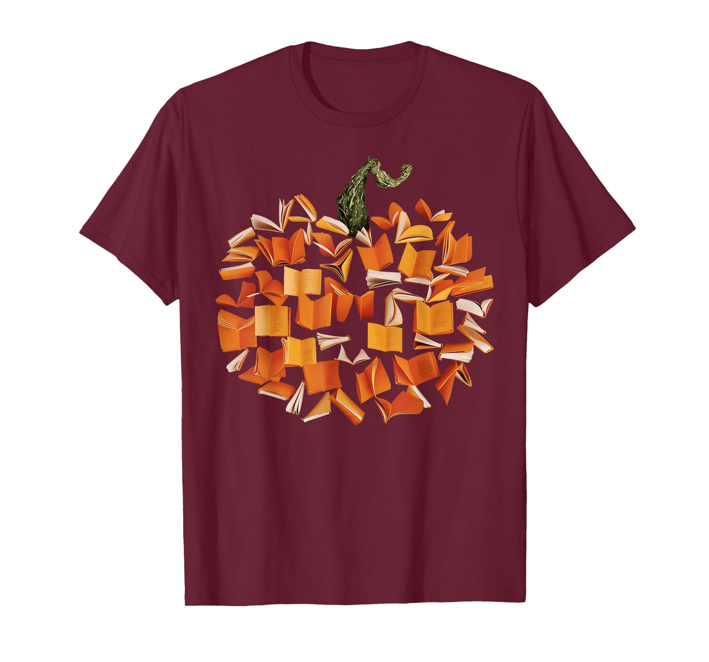 Vintage Book Pumpkin Autumn Fall Librarians Bookworm Teacher T-Shirt