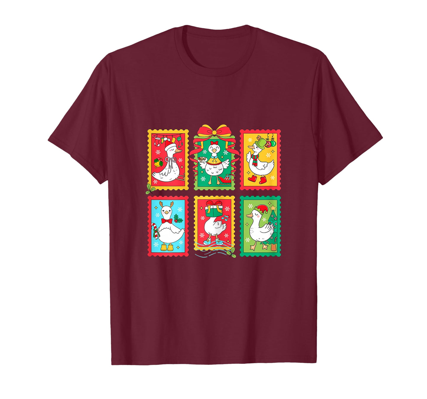 Womens Funny Christmas Goose Tee, Preppy Christmas Goose Girl Women T-Shirt