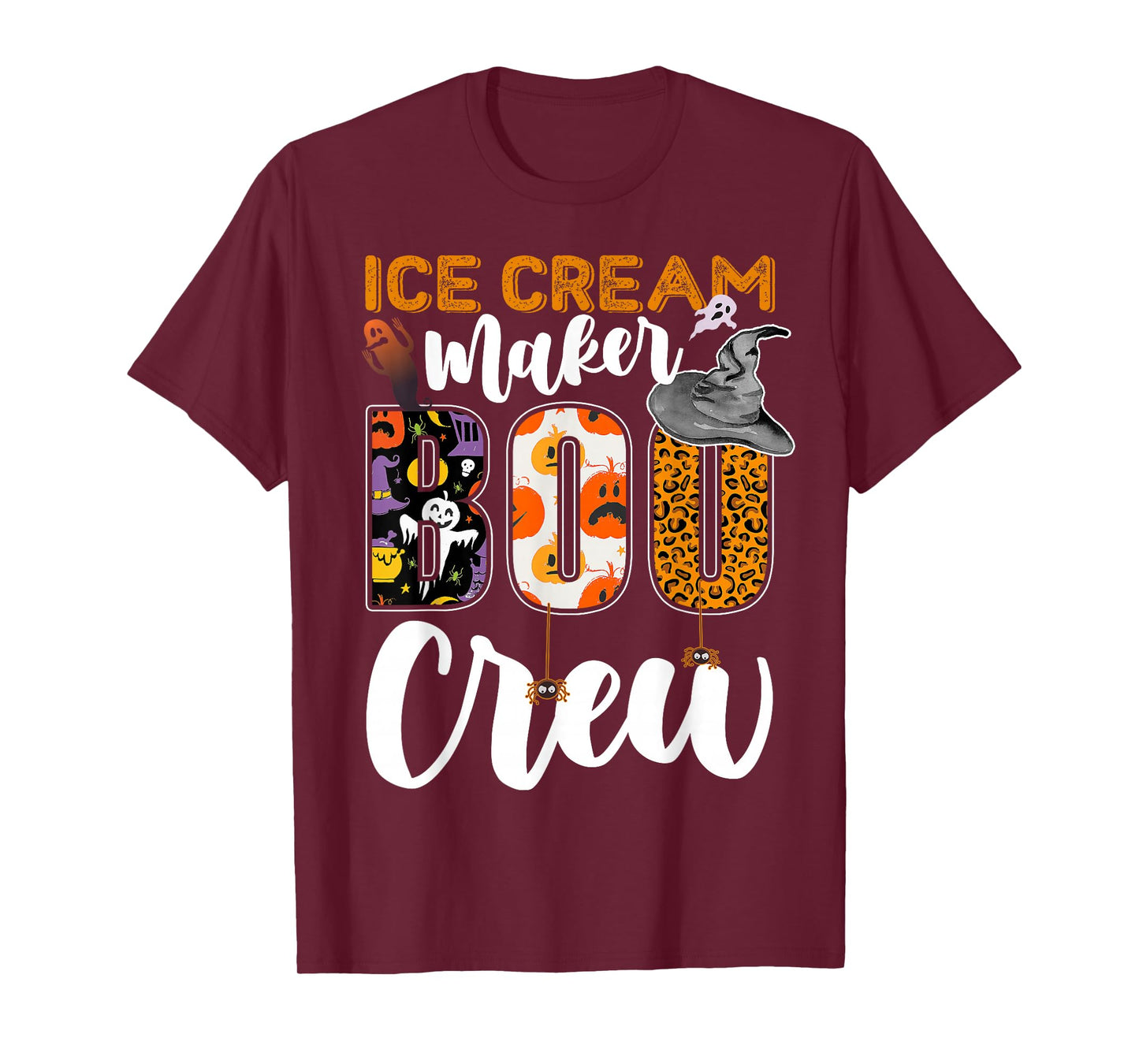Ice Cream Maker Boo Crew Halloween Match Frozen Dessert T-Shirt