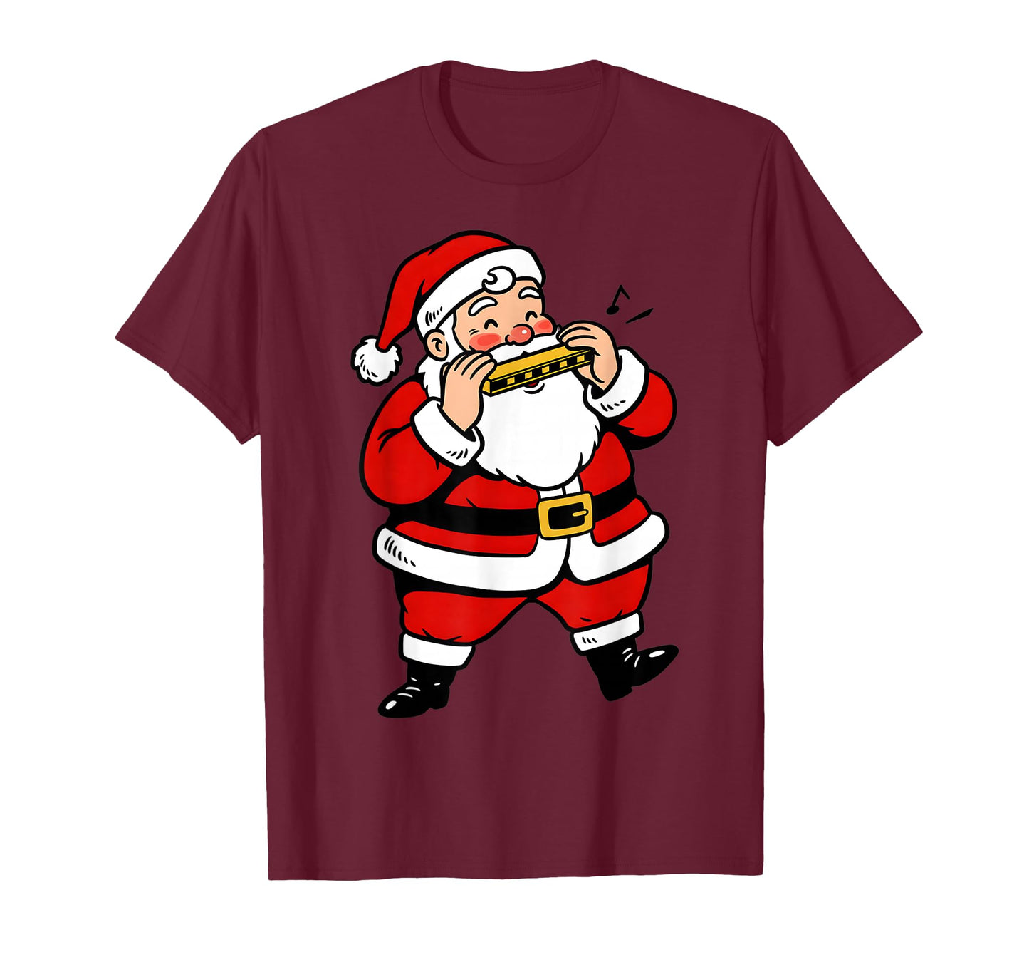 Christmas Harmonica Player Cute Santa Xmas Boys Men Kids T-Shirt