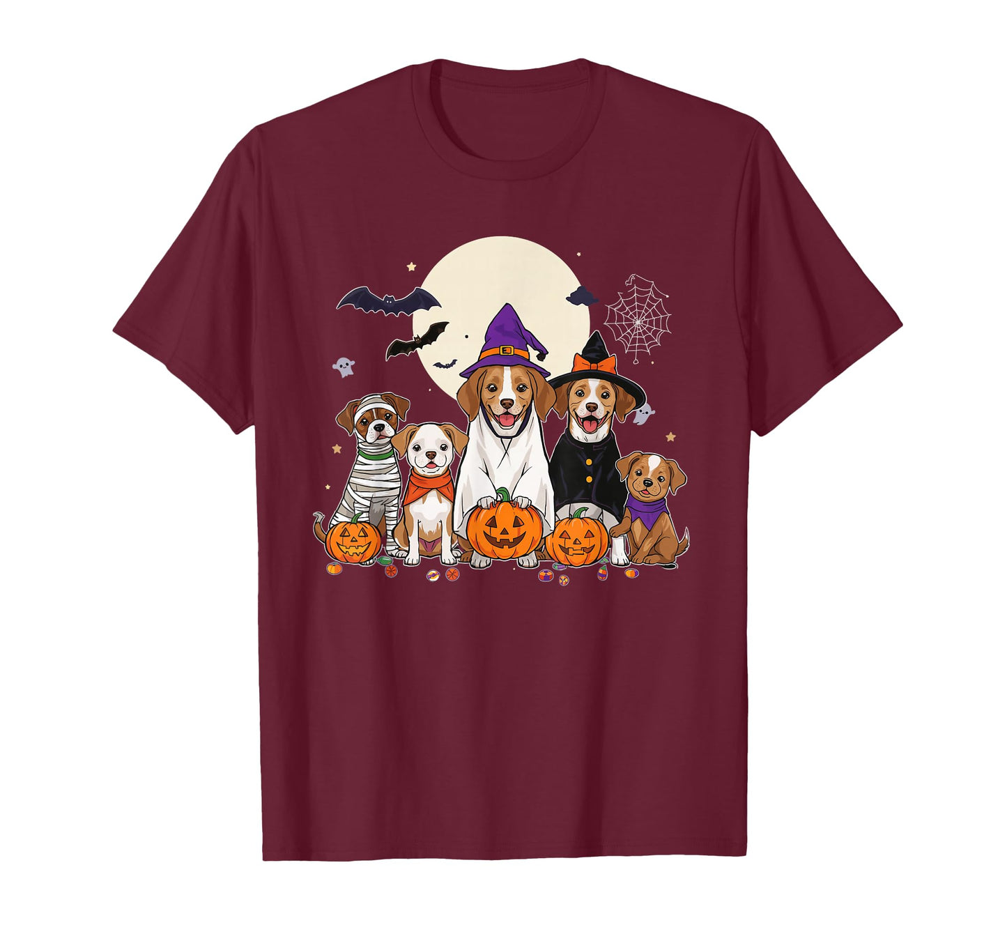 Cute Mummy Witch Ghost Halloween Dog Costume Men Women Kids T-Shirt