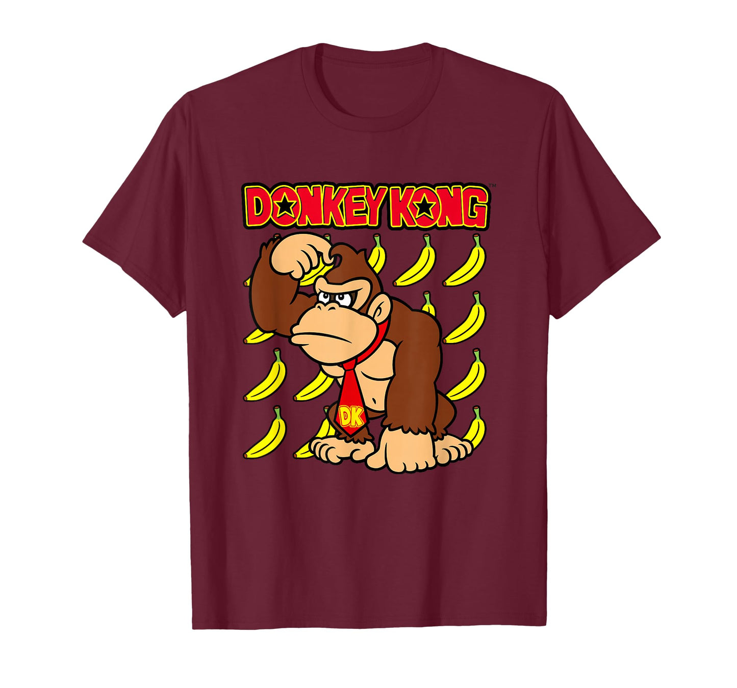 Donkey Kong Ape Thoughts Banana Background T-Shirt