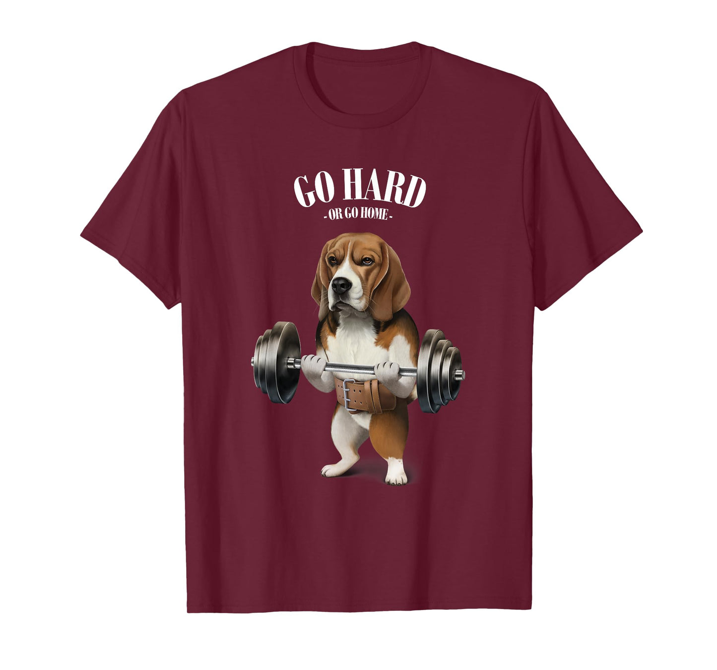 Beagle Dog Weightlifting in Fitness Gym T-Shirt