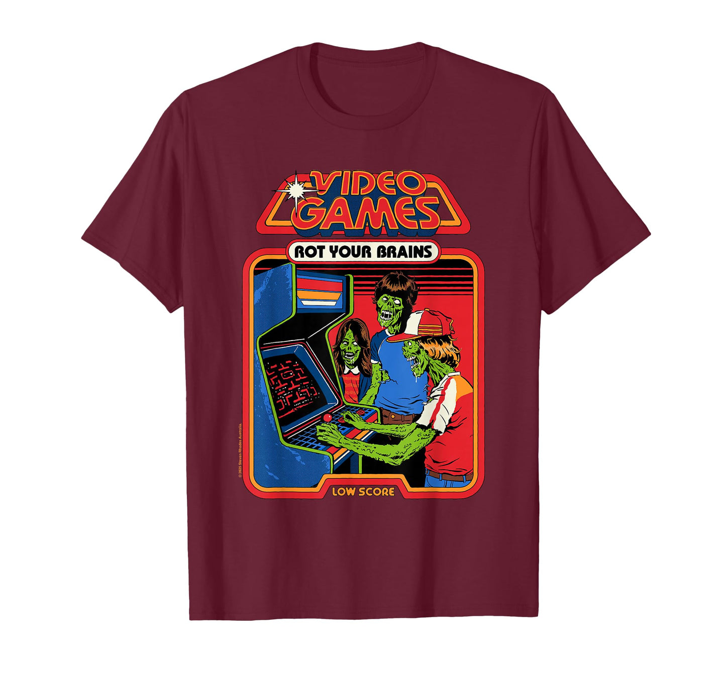 Video Game Zombies Sarcastic Retro Vintage Funny Adult Humor T-Shirt