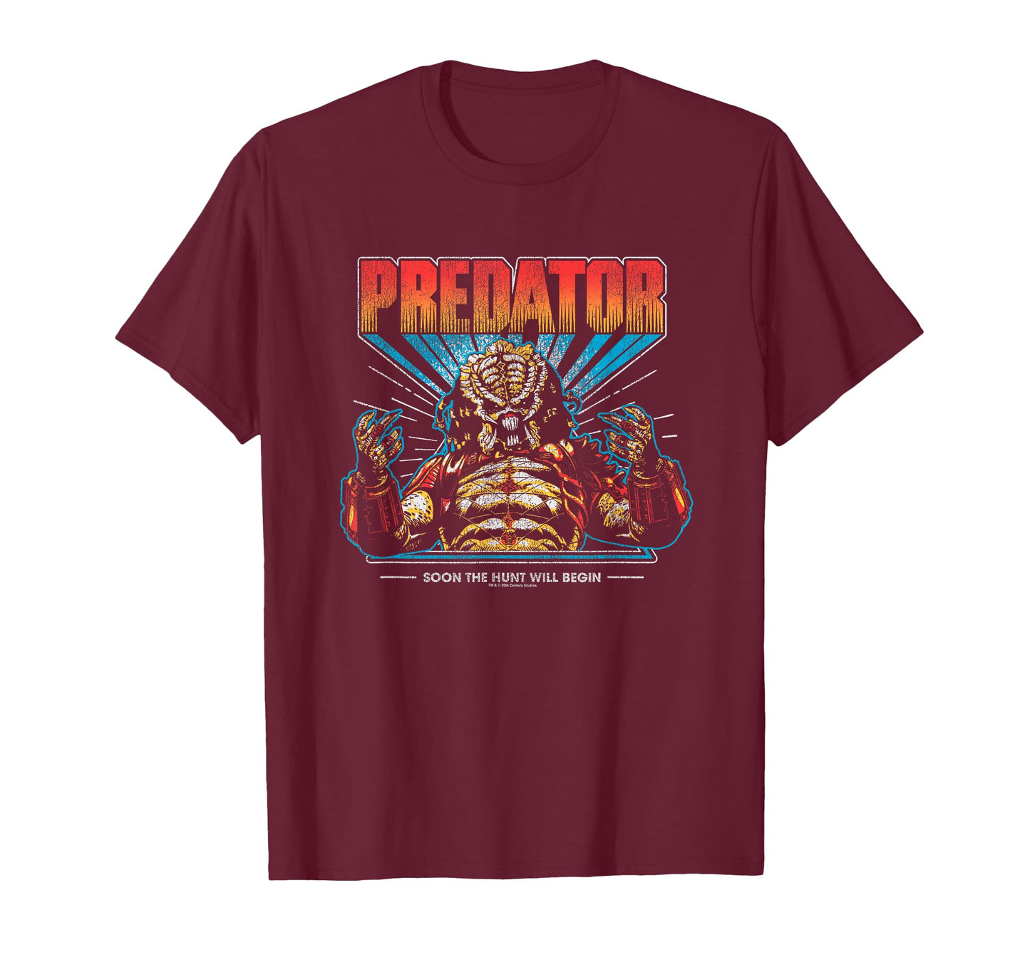 Predator Soon The Hunt Will Begin Big Chest Retro Poster T-Shirt