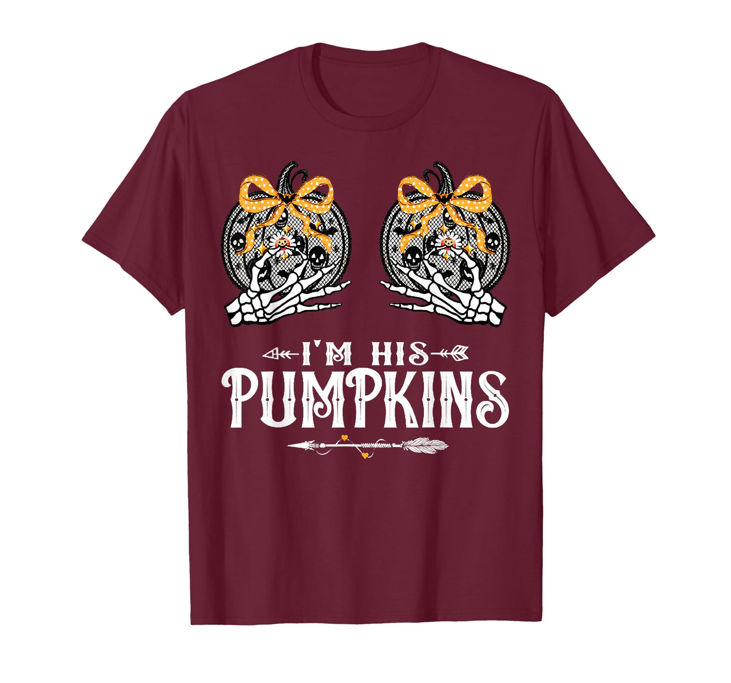 I'm His Pumpkins Love Broomstick Couples Halloween Costume T-Shirt