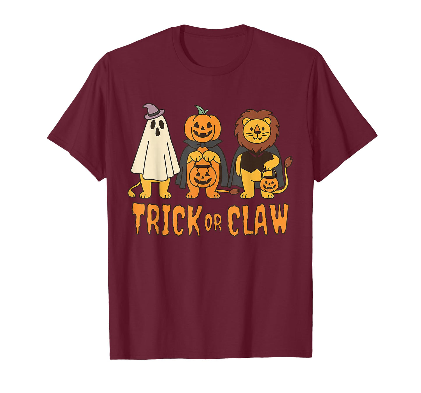 Trick Or Claw Halloween Witch Spooky Lion T-Shirt