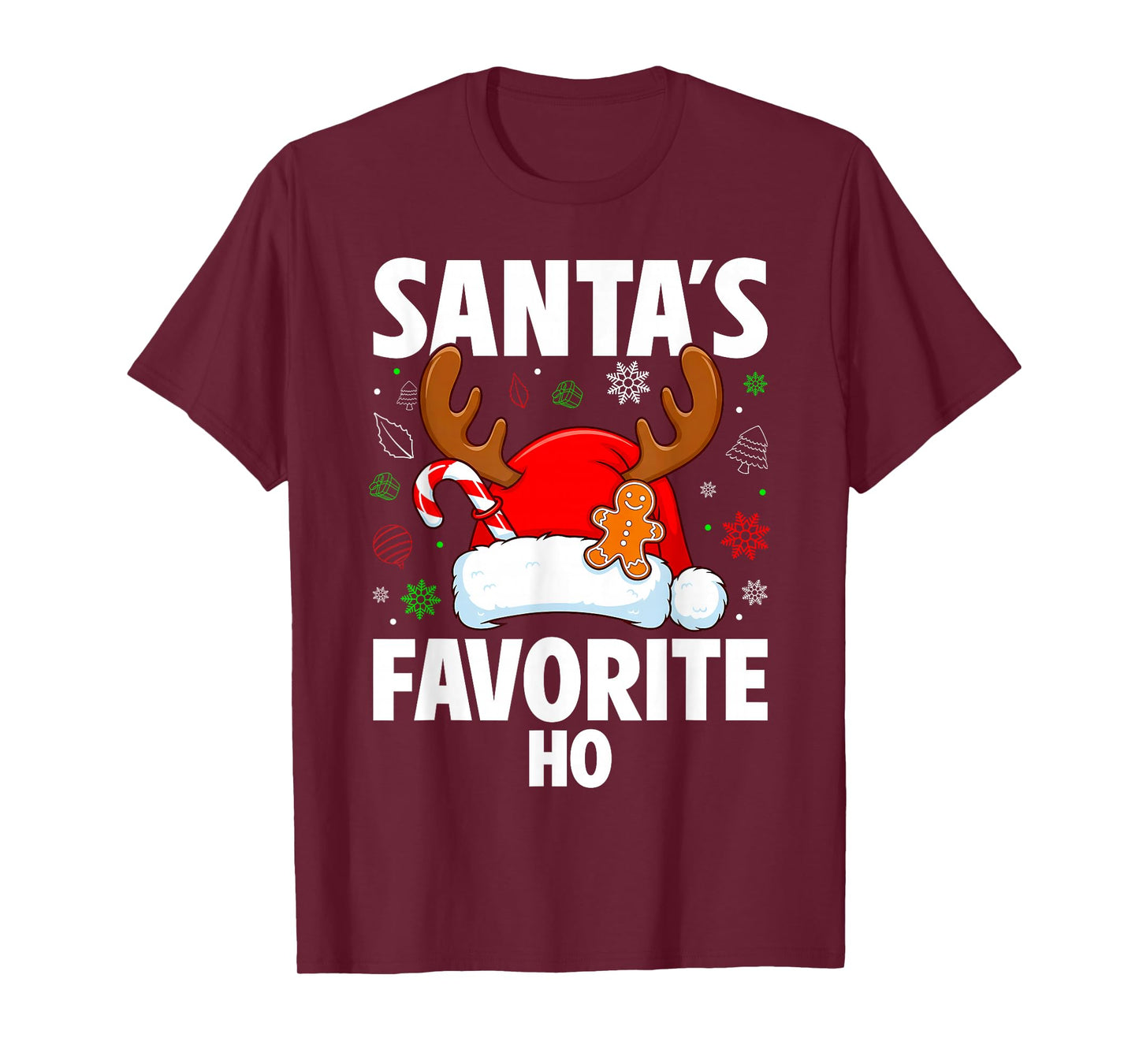 Funny Christmas Santa's Favorite Ho Naughty Pajama T-Shirt