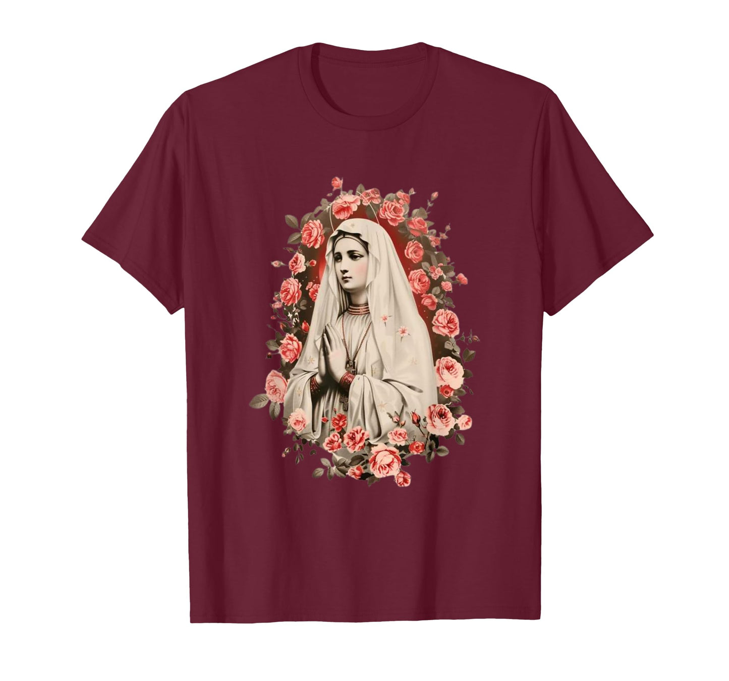 Our Lady of Fatima with Rosary, Catholics, Christian T-Shirt