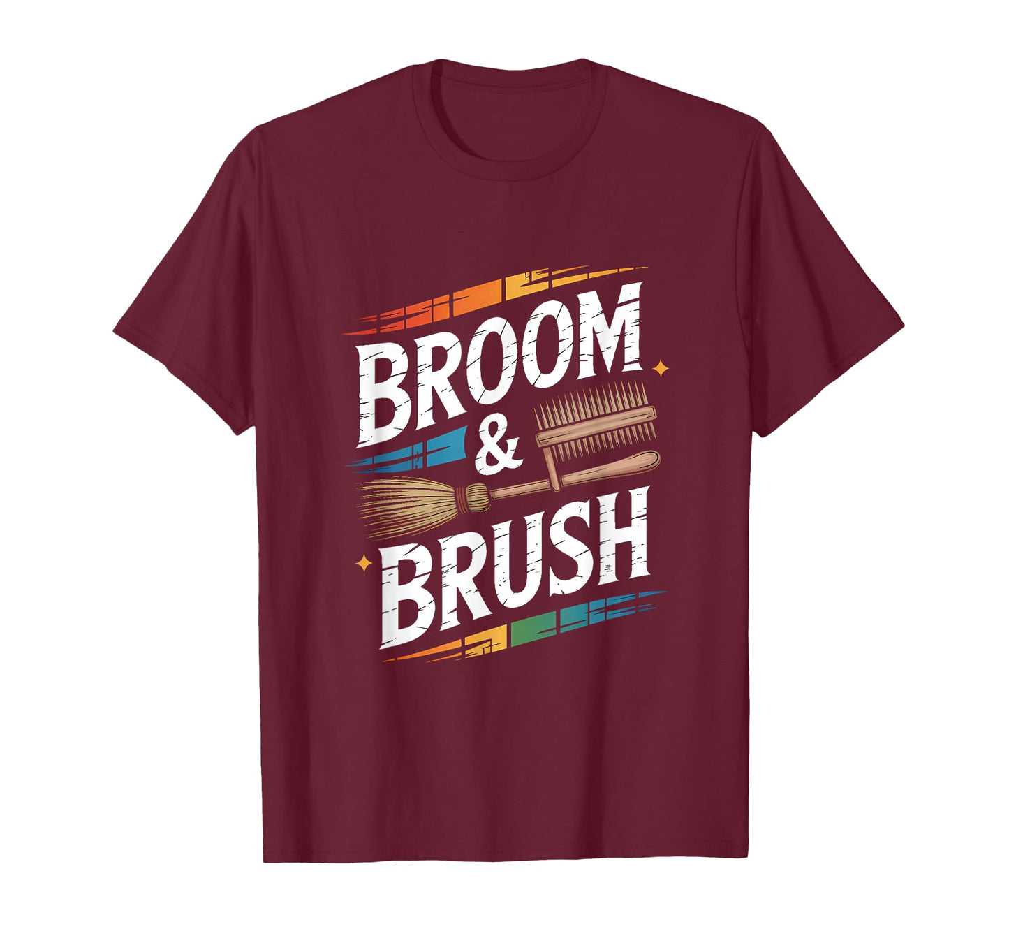 Witch Hairdresser Broom & Brush Retro Barber T-Shirt