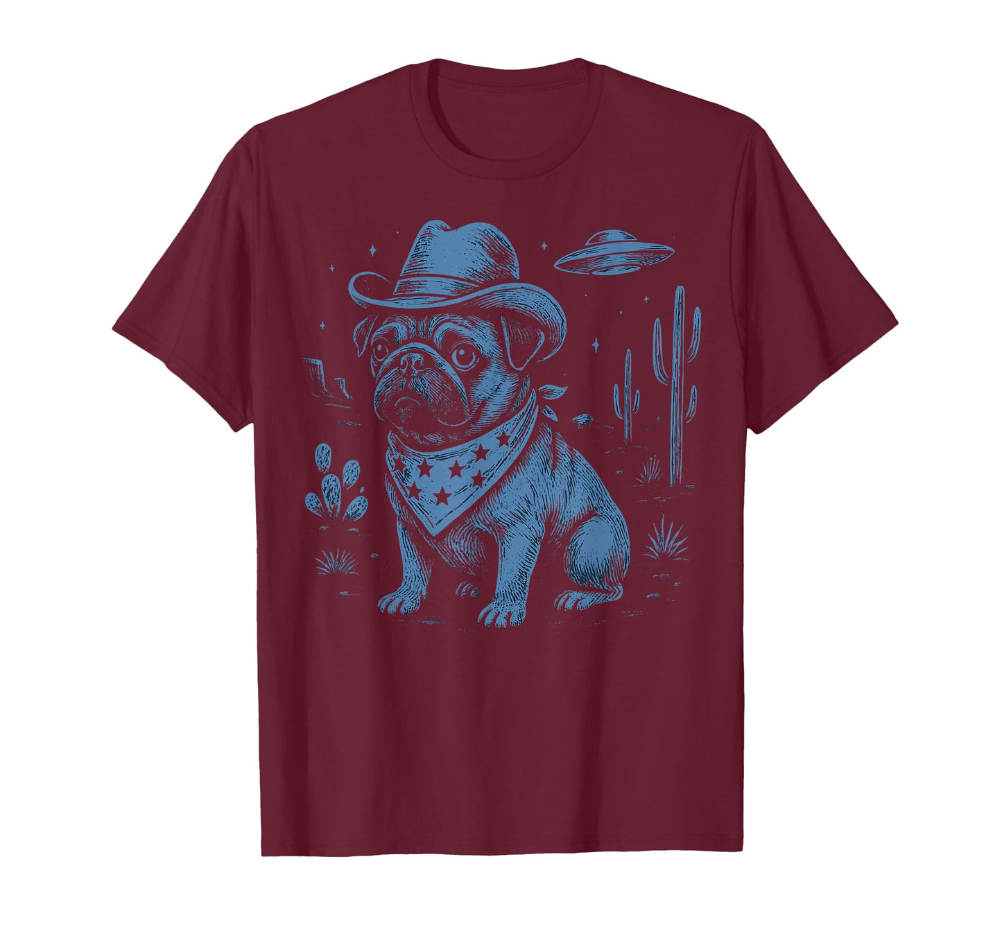 Pug Cowboy UFO T-Shirt