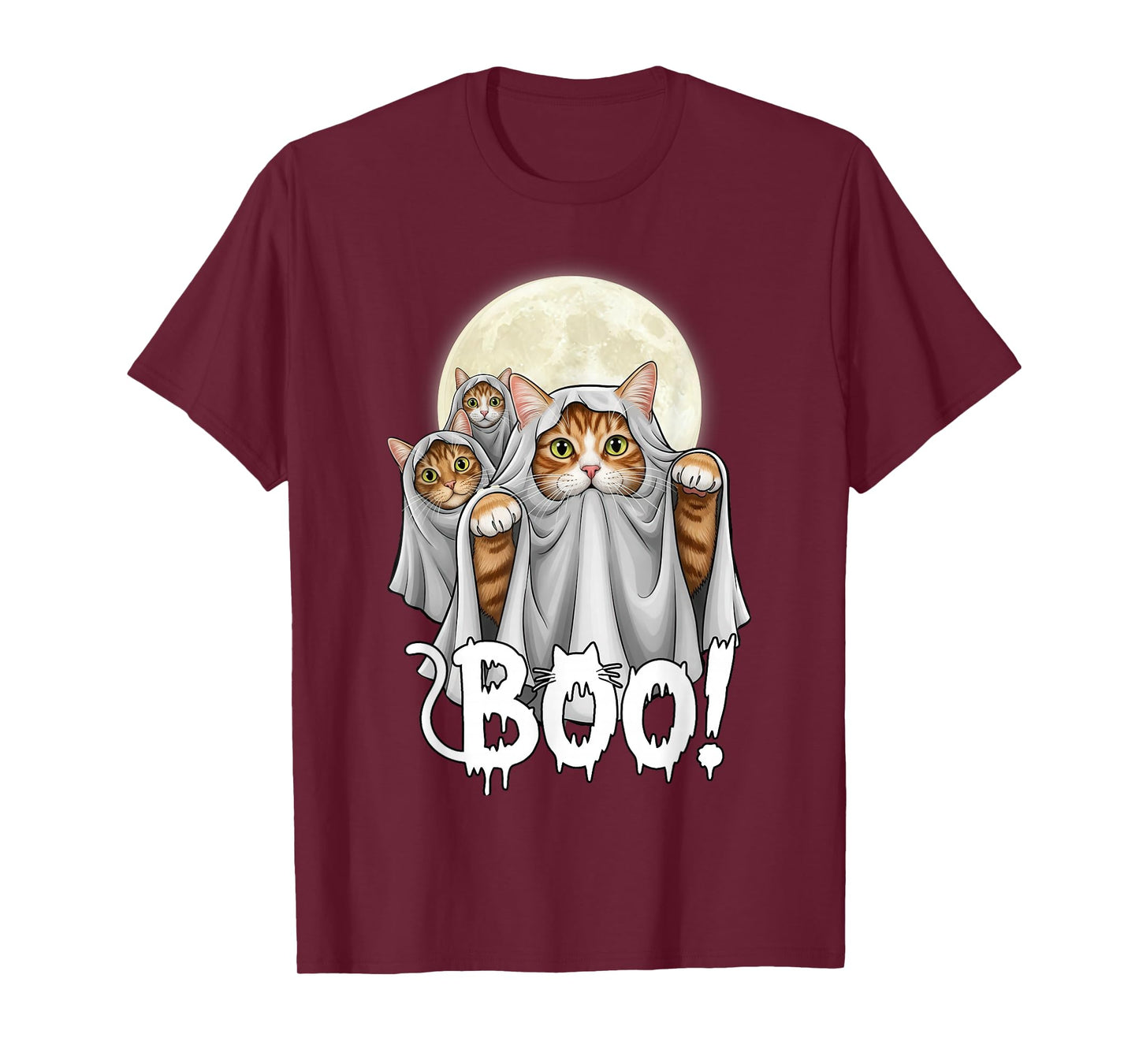 Cute Funny Wizard Cat Ghost Halloween Boo Spooky Kitten Meme T-Shirt