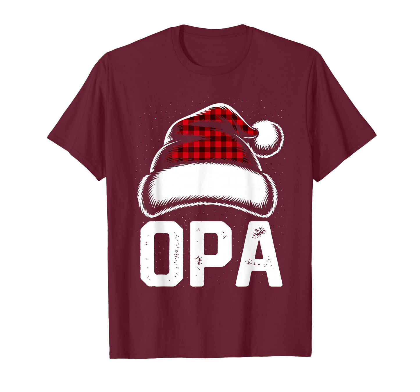 Opa Santa Red Plaid Christmas Family Matching Pajamas Xmas T-Shirt