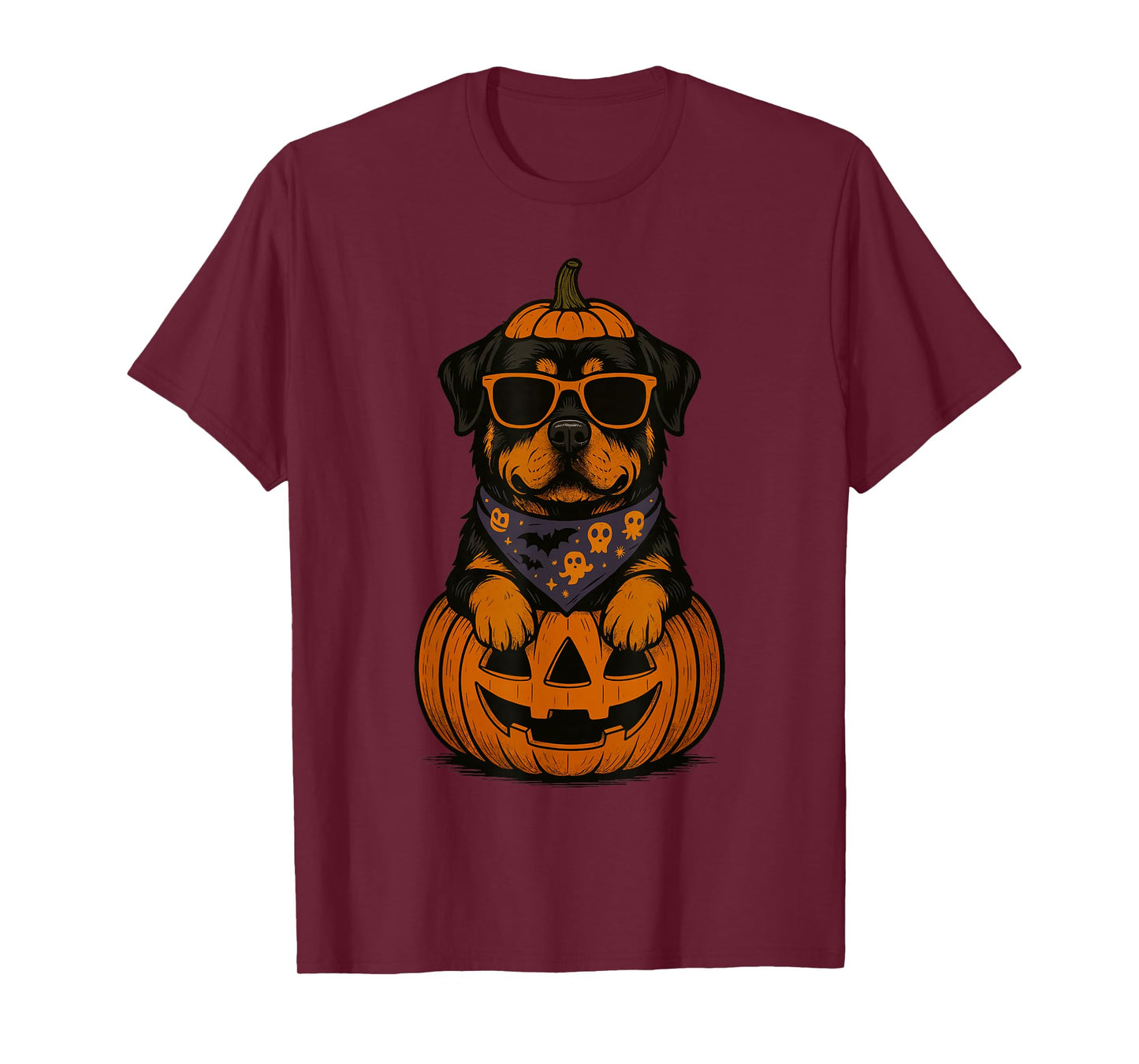 Spooky Rottweiler Pumpkin Halloween Rottie Dog Lover T-Shirt