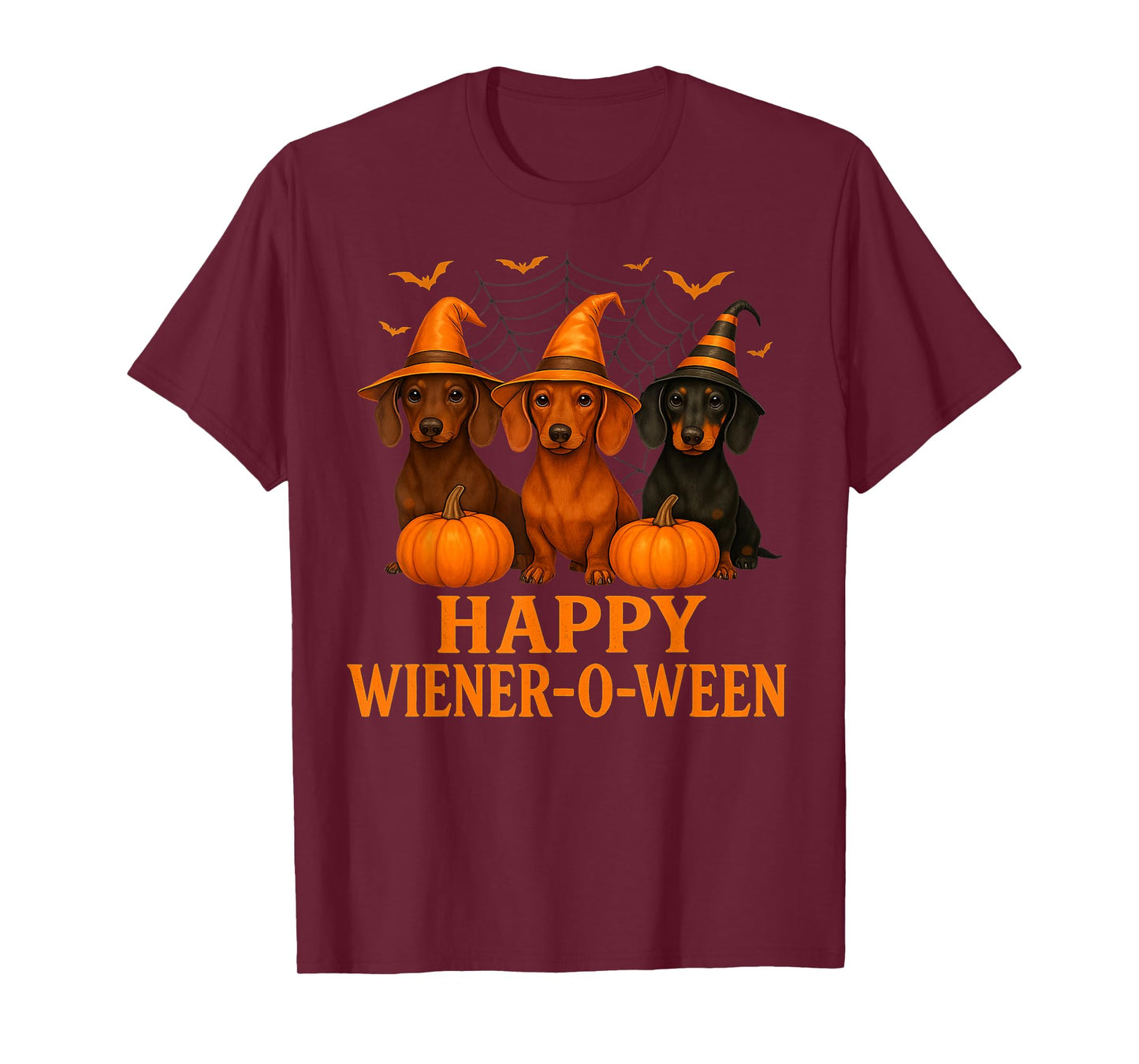 Happy Dachshund-O-Ween Wiener Dog Pumpkin Halloween T-Shirt
