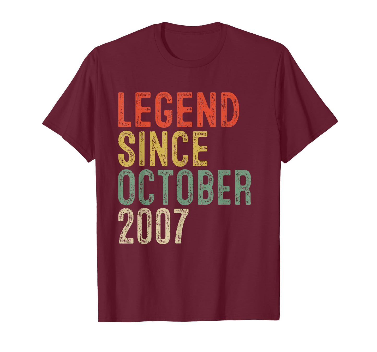 Legend Since October 2007 18th Birthday Gifts 18 Year Old T-Shirt