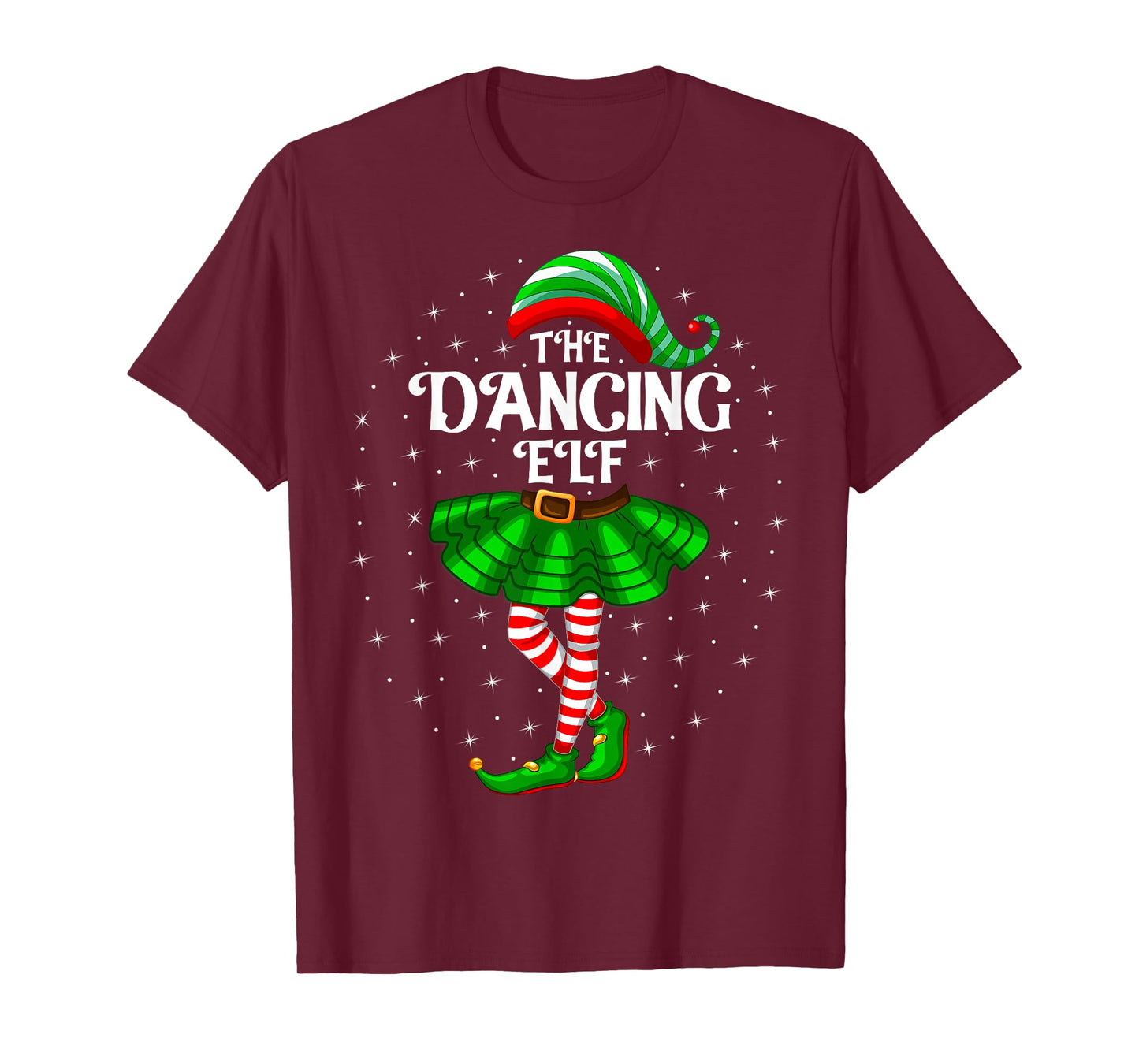 Dancing Elf Christmas Family Matching Women Girls Xmas Dance T-Shirt