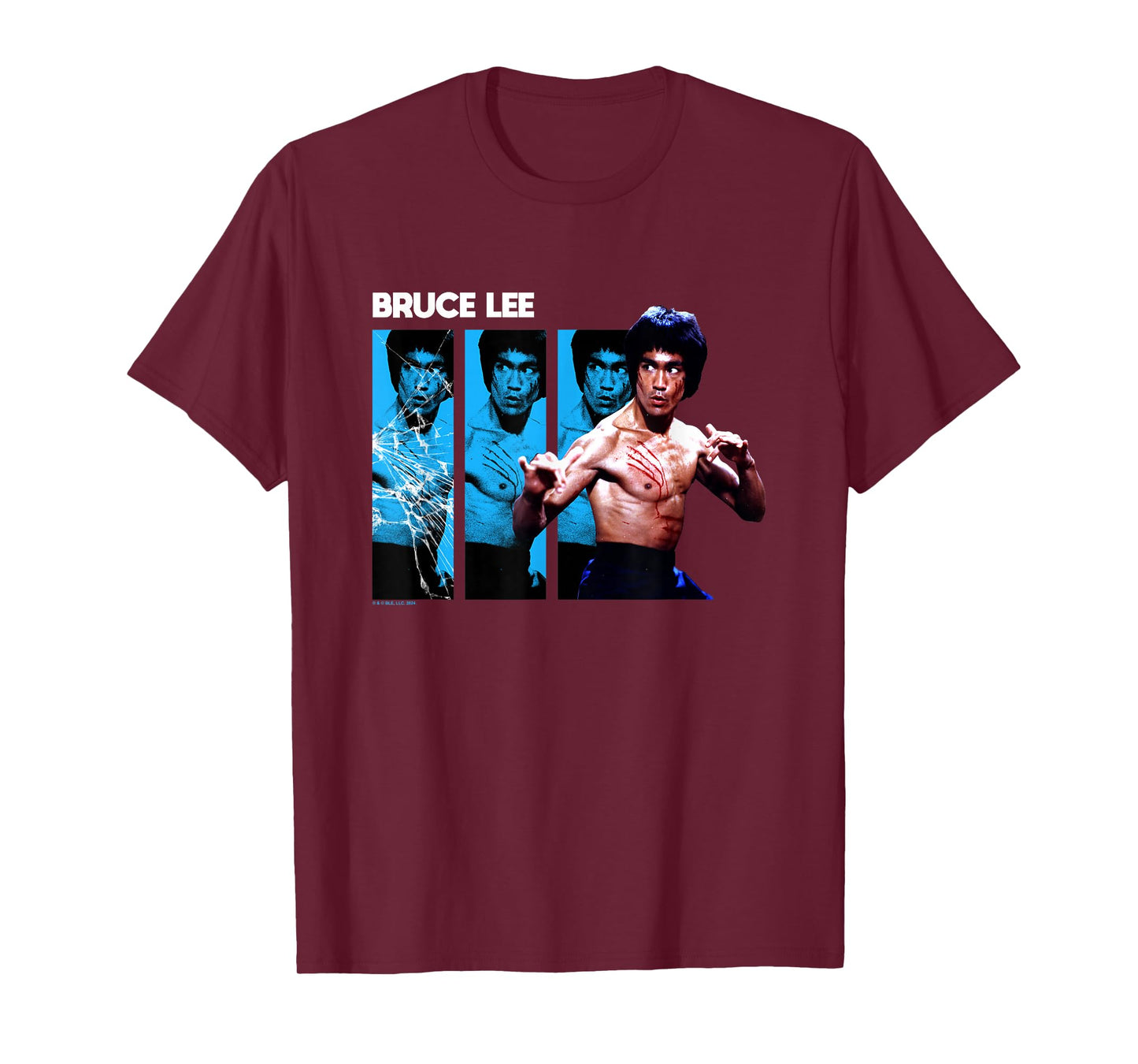 Bruce Lee Broken Mirror Claw Marks Vintage T-Shirt