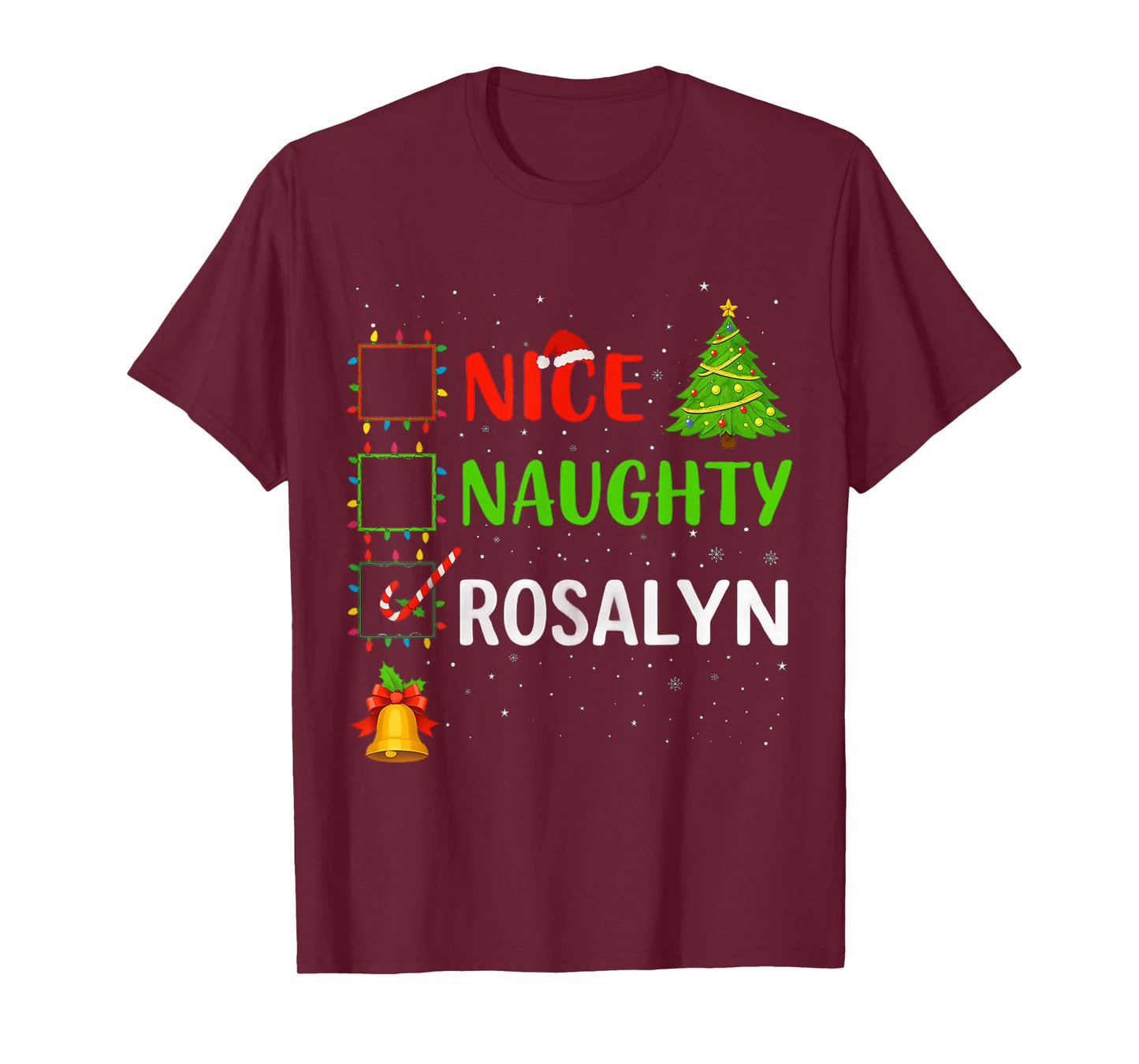 Christmas Naughty Nice Check Santa List Holiday Humor Xmas T-Shirt