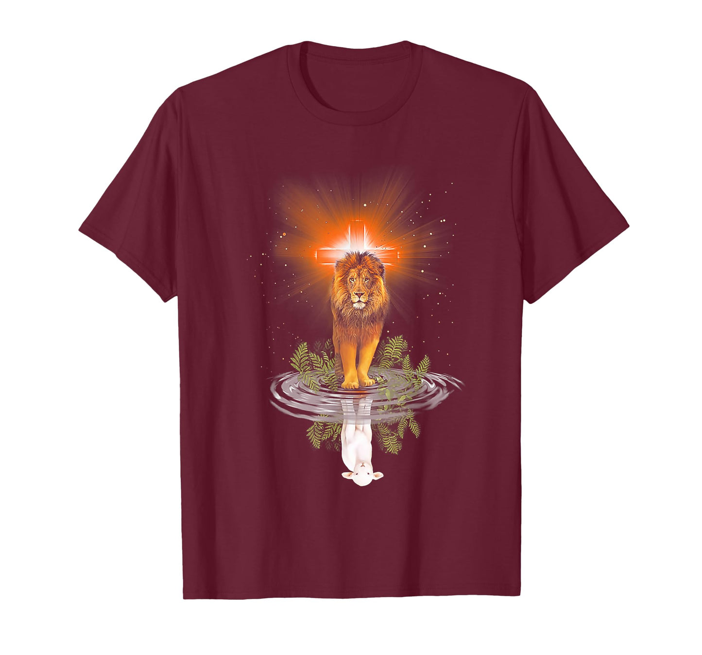 Lion Cross Jesus Reflection Water Mirror Sheep T-Shirt