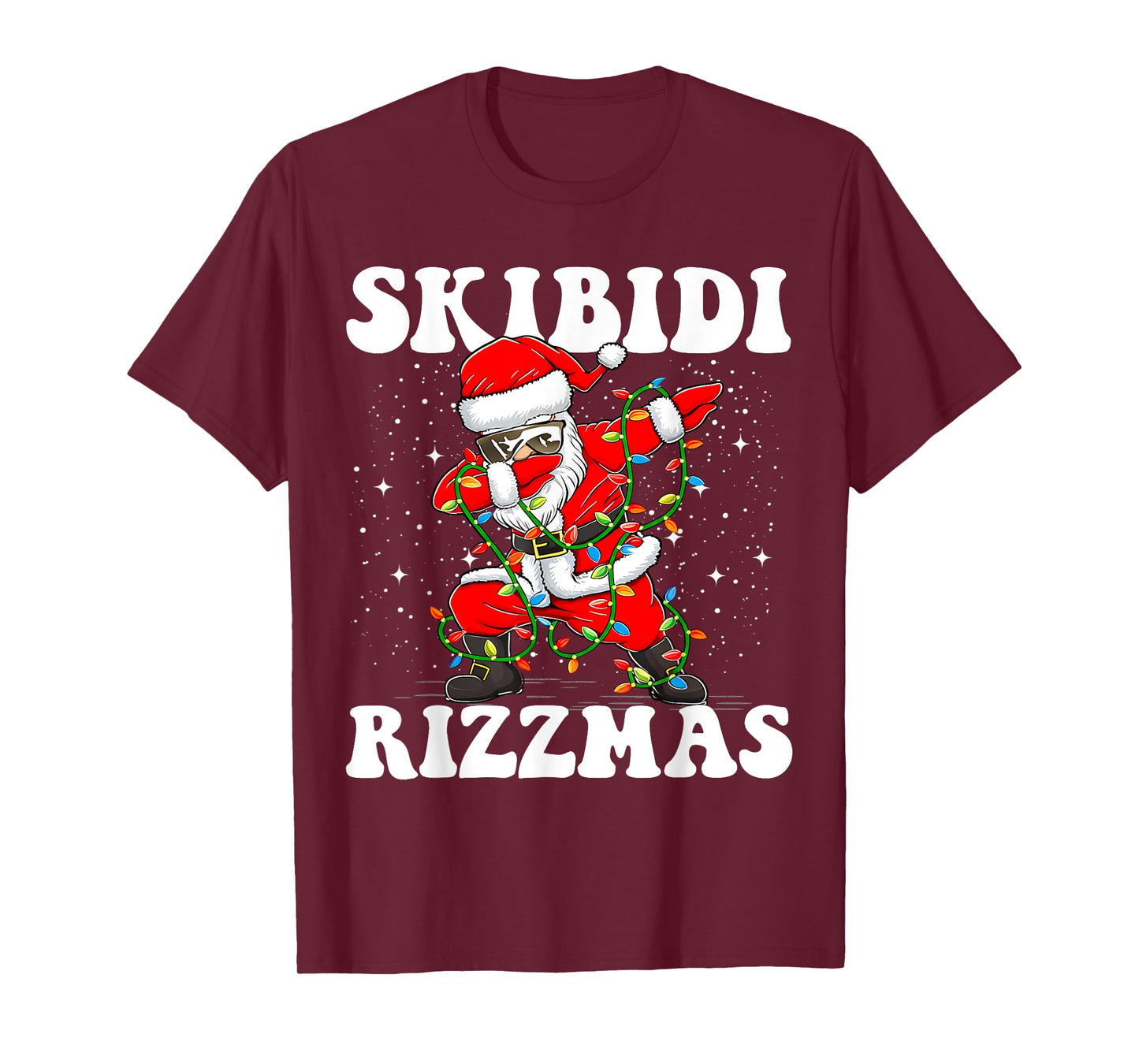 Skibidi Rizzmas Christmas Shirt for Boys Santa Merry rizzmas T-Shirt