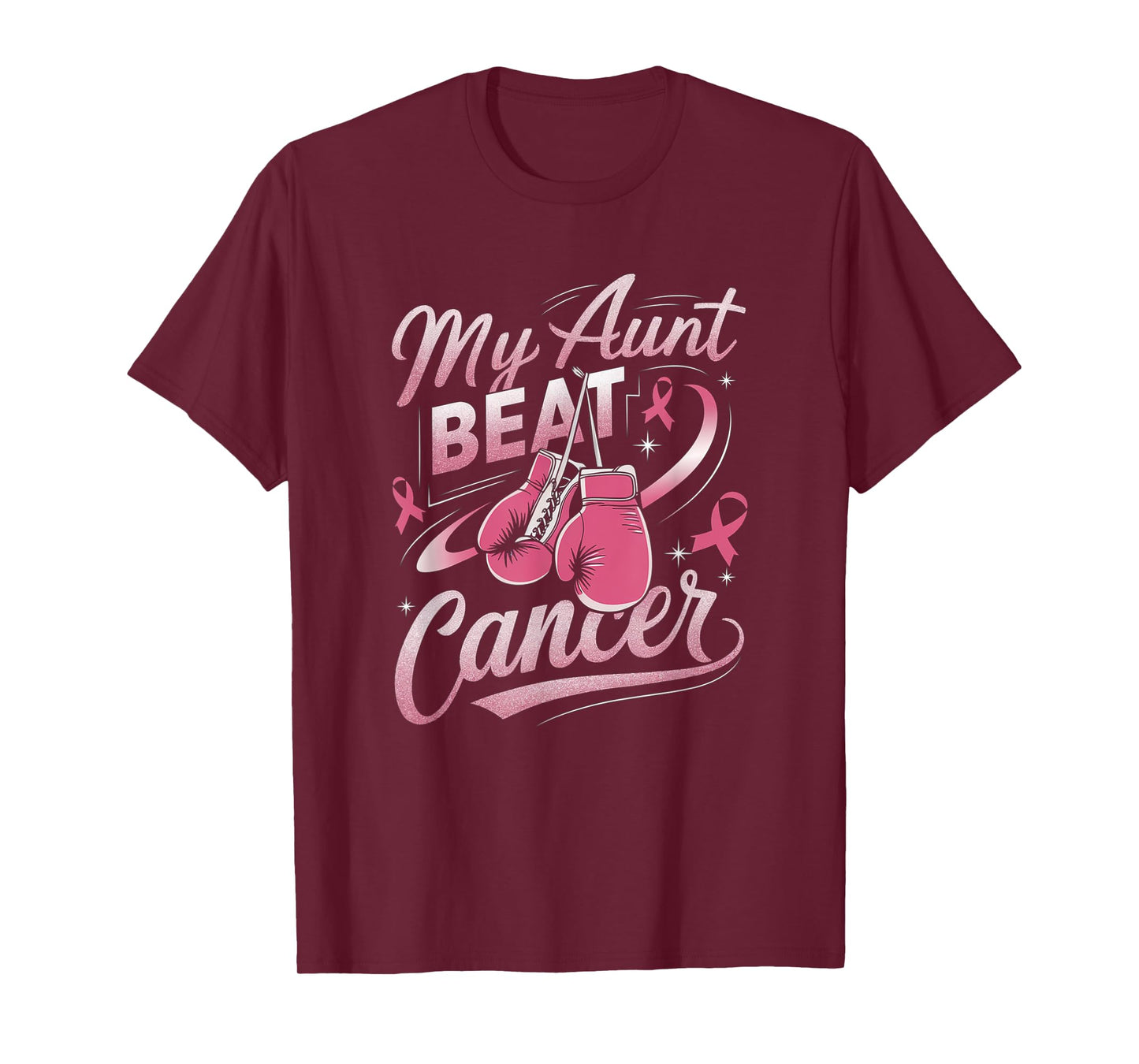 My Aunt Beat Cancer Support Breast Cancer Awareness T-Shirt