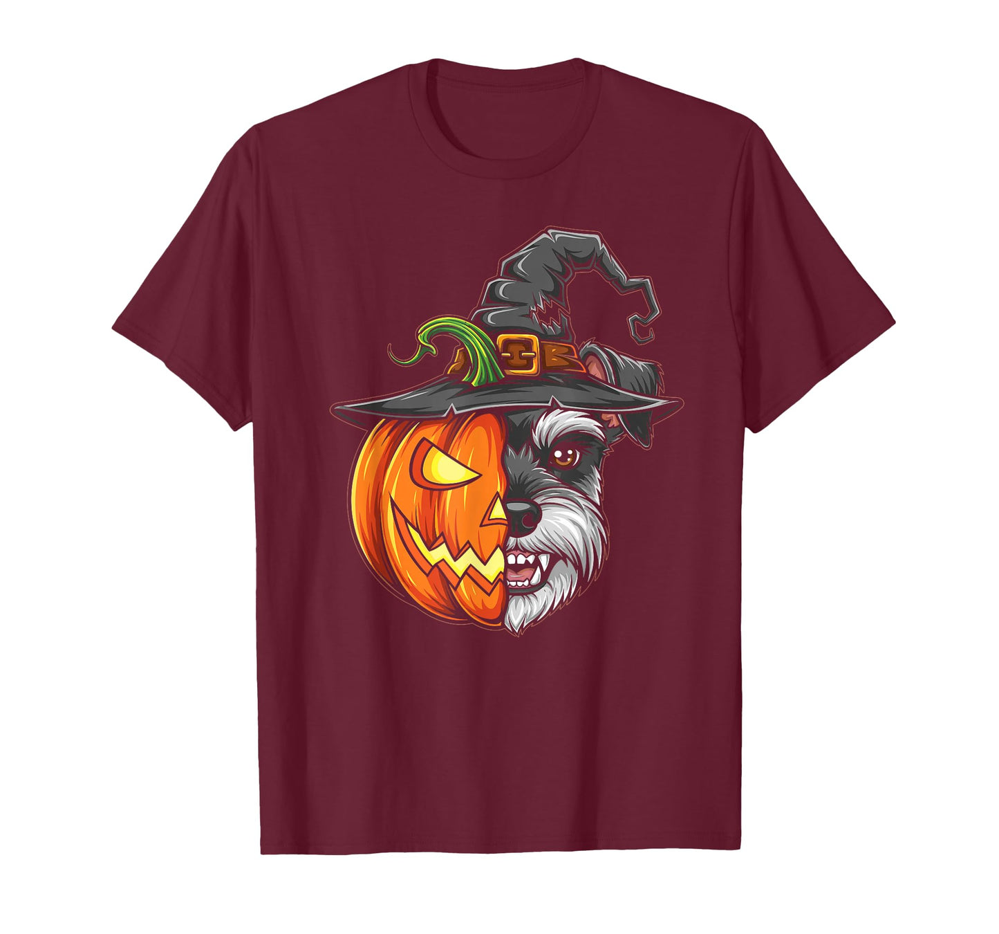 Miniature Schnauzer Dog Pumpkin Halloween Kids Mens Womens T-Shirt