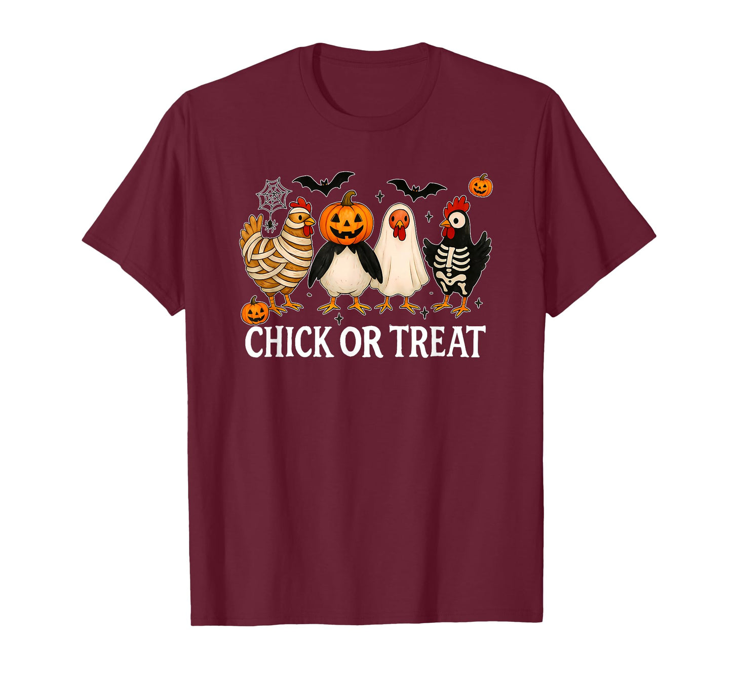 Chick Or Treat Halloween Pumpkin Ghost Spooky Funny Chicken T-Shirt