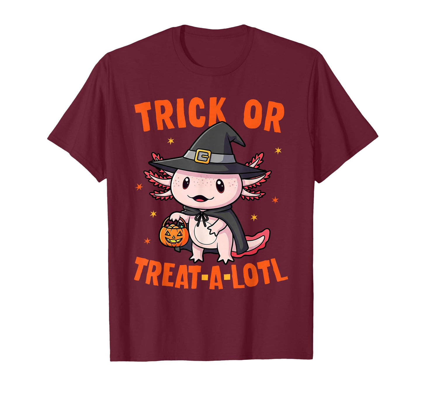 Trick or Treat A Lotl Axolotl Halloween Costume Witch Girls T-Shirt