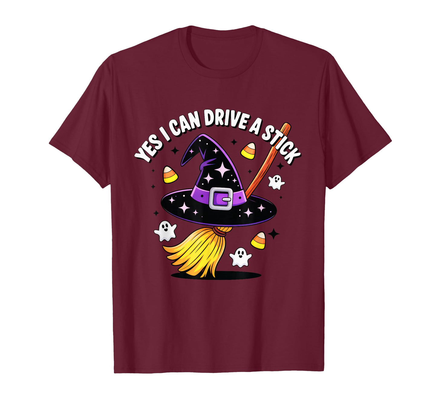 Yes I Can Drive A Stick Halloween Cute Kawaii Spooky Costume T-Shirt