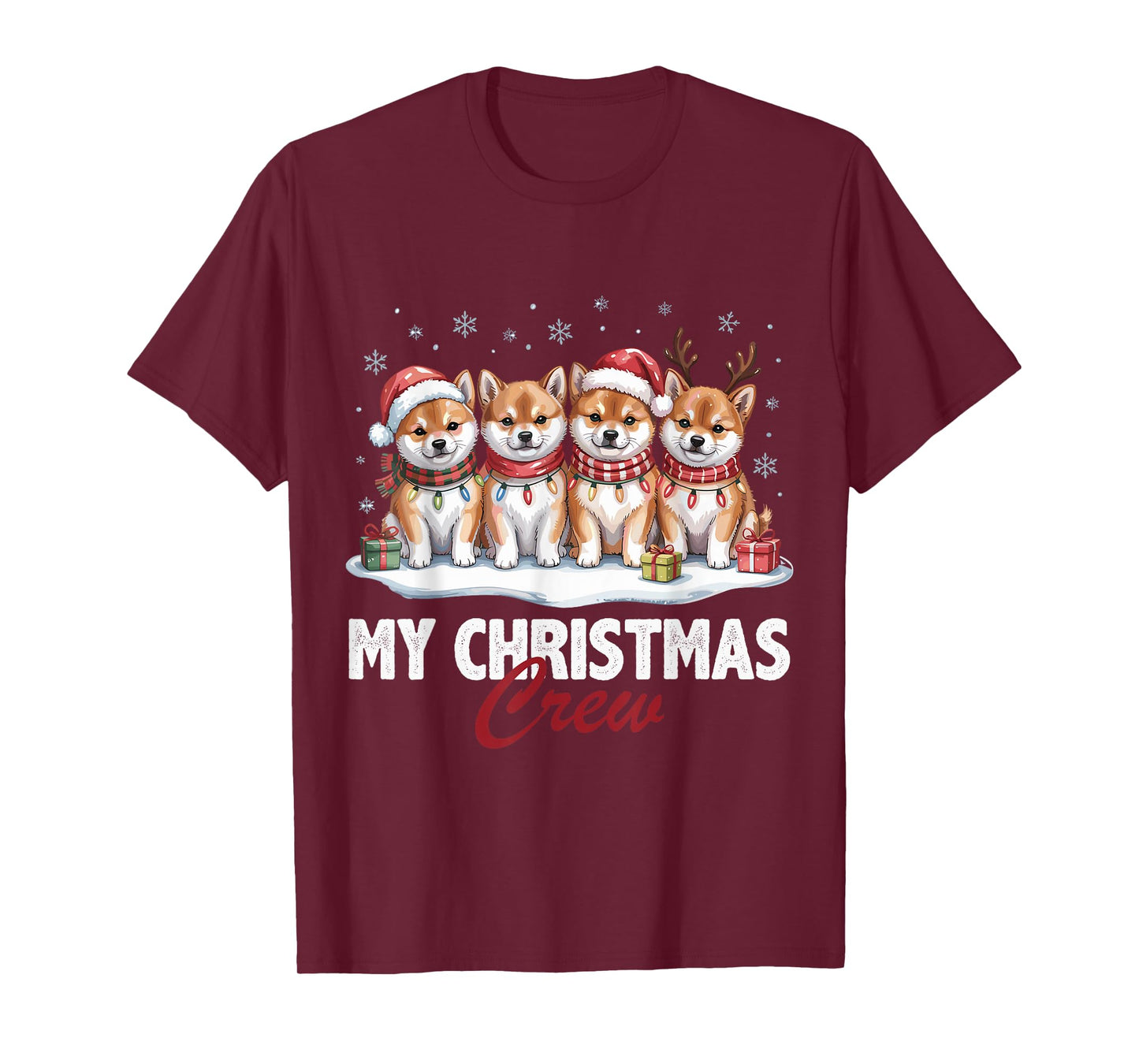 Shiba Inu Christmas Crew Funny Dog Lovers Holiday Pajama T-Shirt