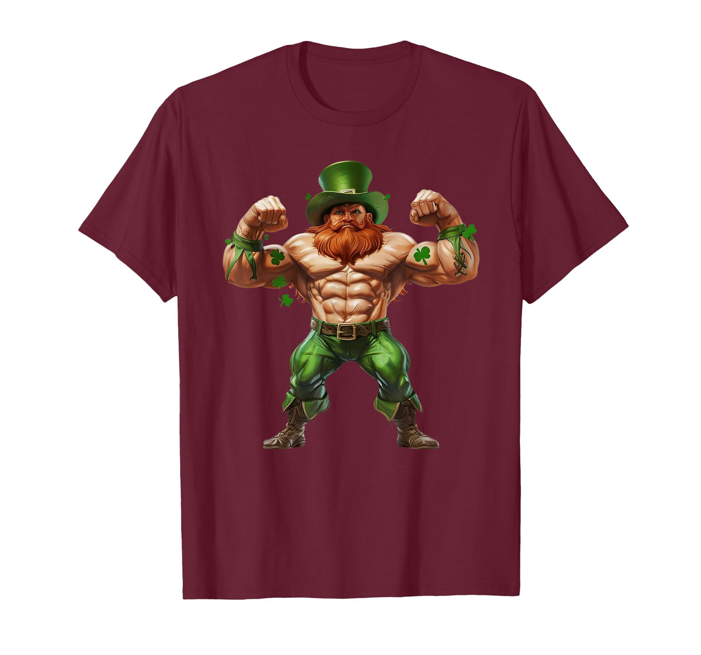 St Patricks 2025 Muscular Gnome Swole Leprechaun Muscle T-Shirt