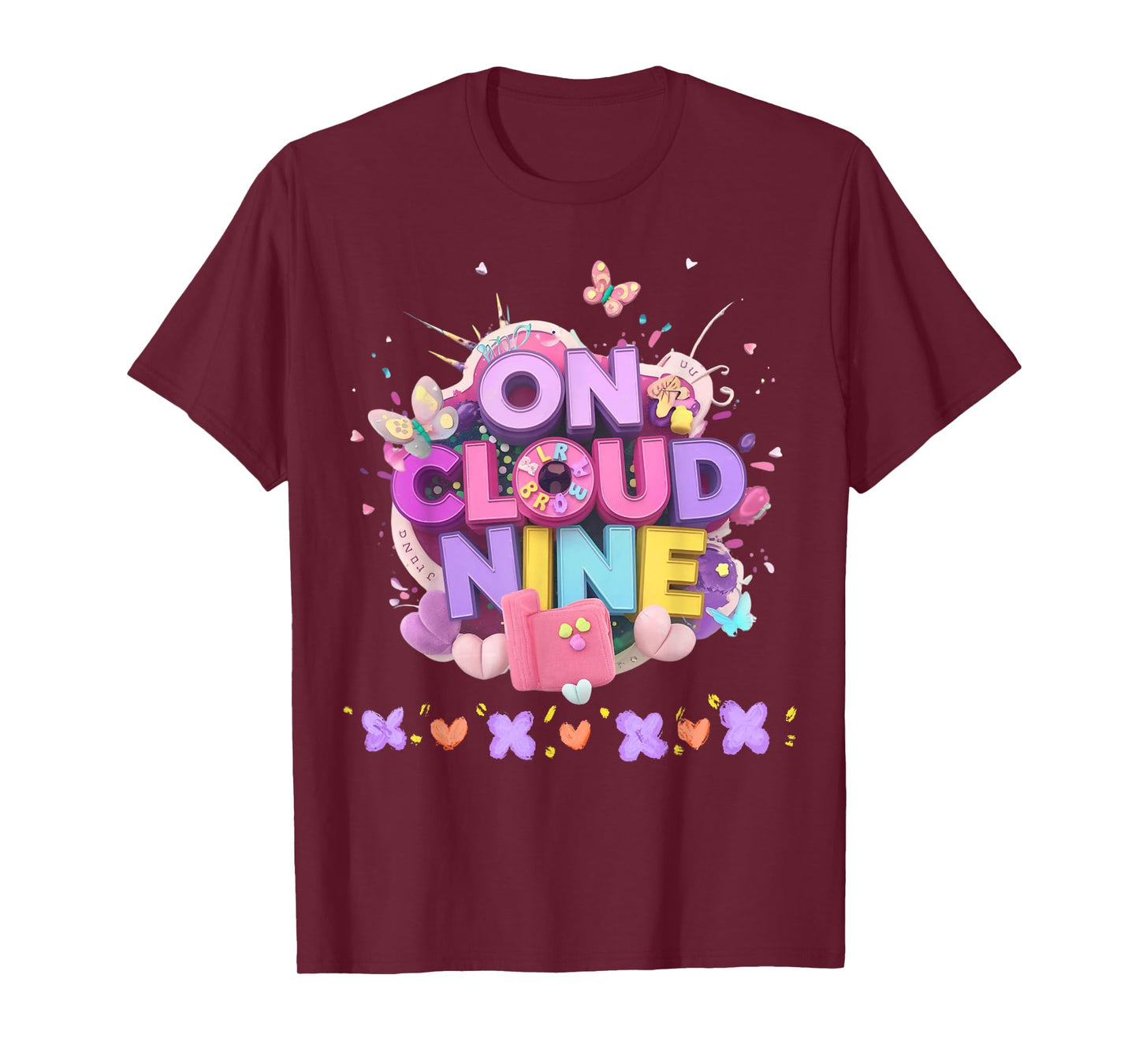 Happy 9th Lovely Birthday On Cloud Nine Pastel 9 Years Old T-Shirt