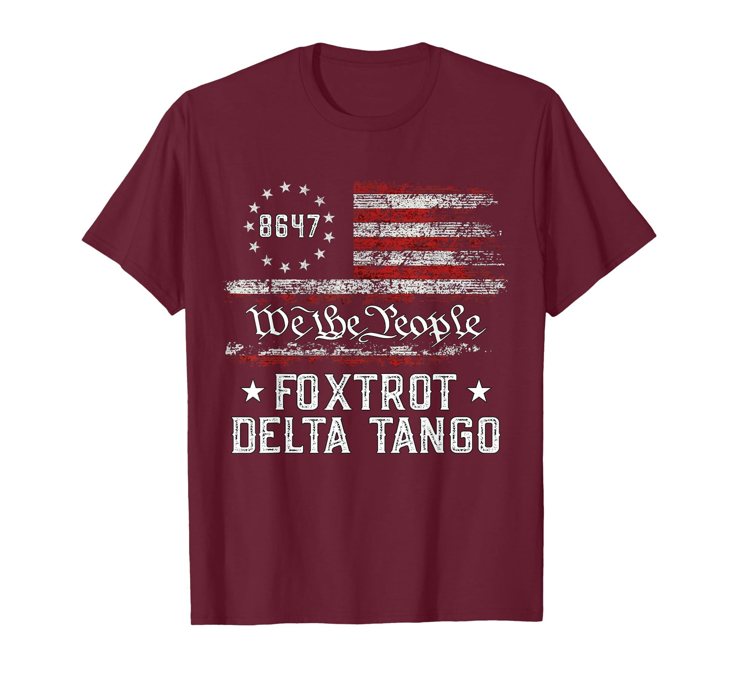 We The People Foxtrot Delta Tango USA Flag 8647 Vintage T-Shirt