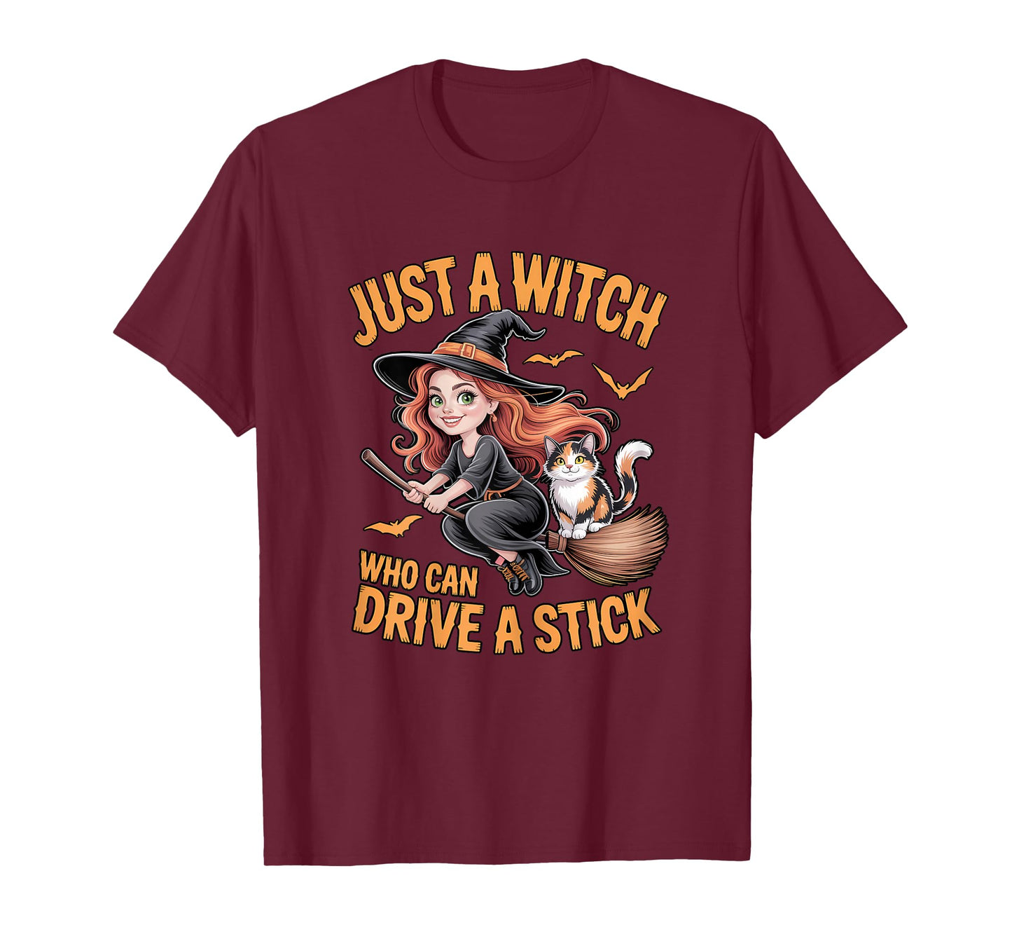 Just a Witch Who Can Drive a Stick Halloween Women T-Shirt