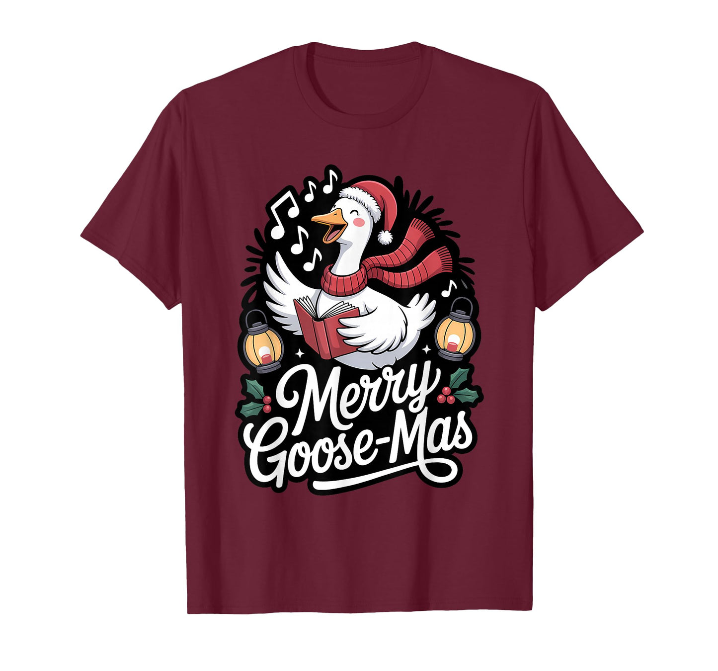 Merry Goose-mas Caroling Funny Christmas Goose T-Shirt