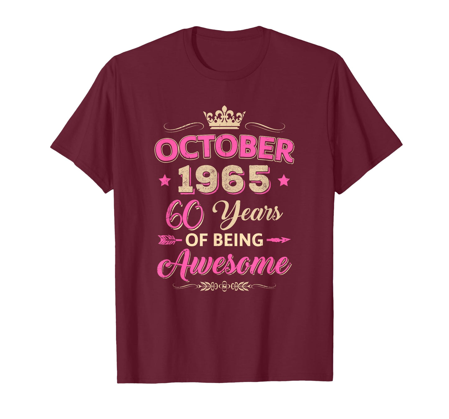 October 1965 60 Years of Being Awesome Retro 60Th Birthday T-Shirt