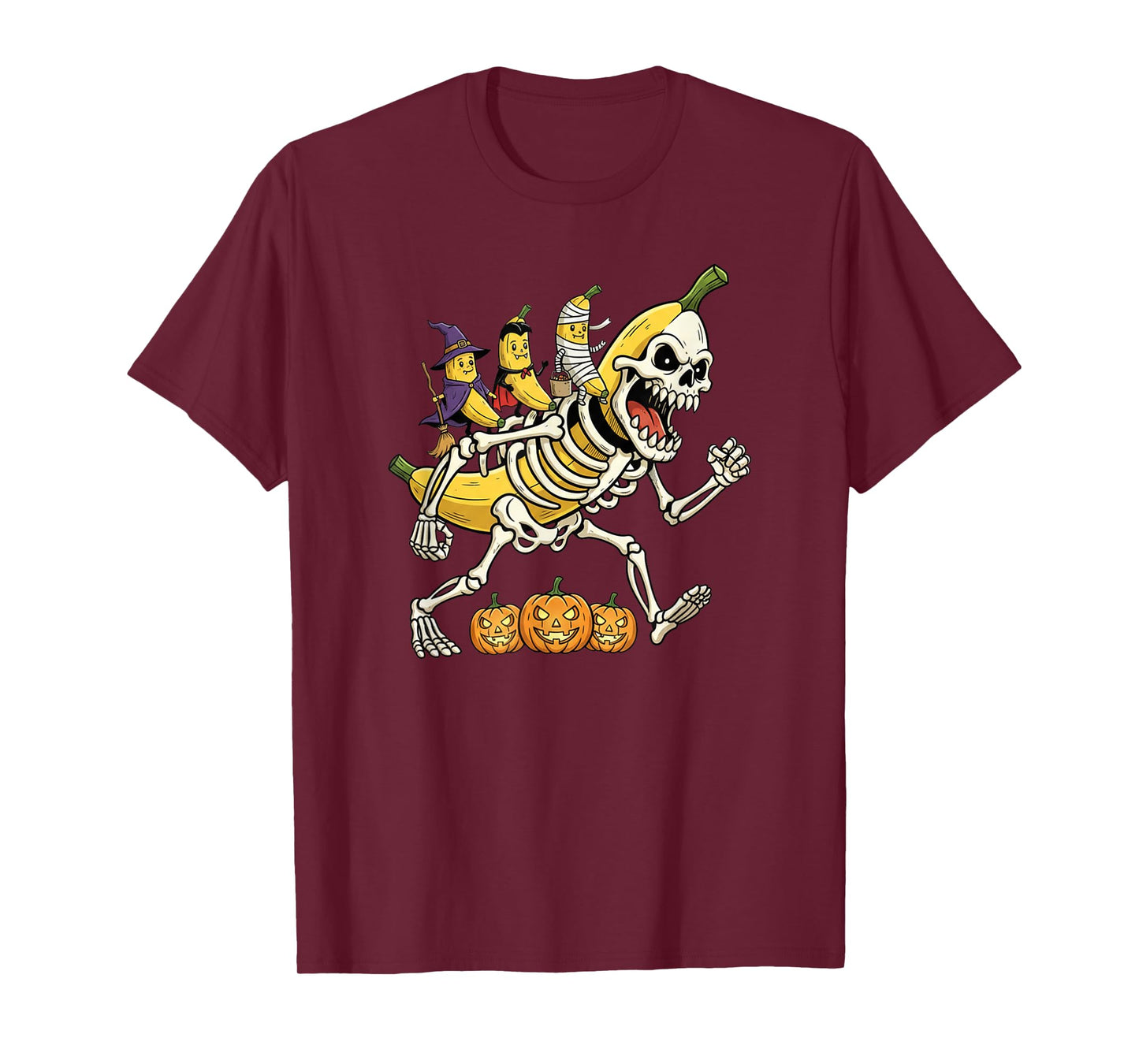 Funny Banana Skeleton Mummy Witch Halloween Kids Mens Womens T-Shirt