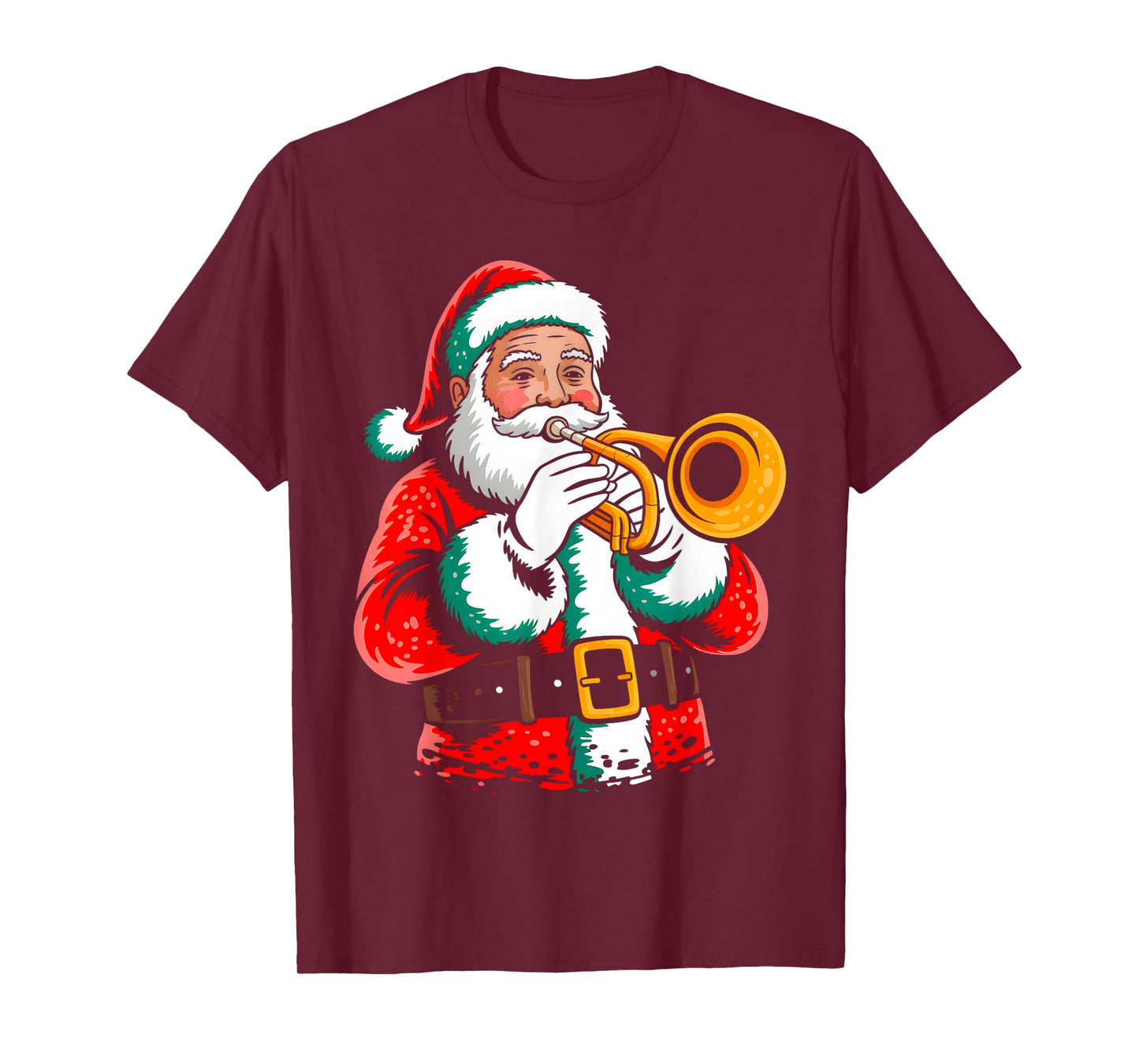 Santa Playing Tumpet Xmas Vibes Funny Christmas Pajama T-Shirt