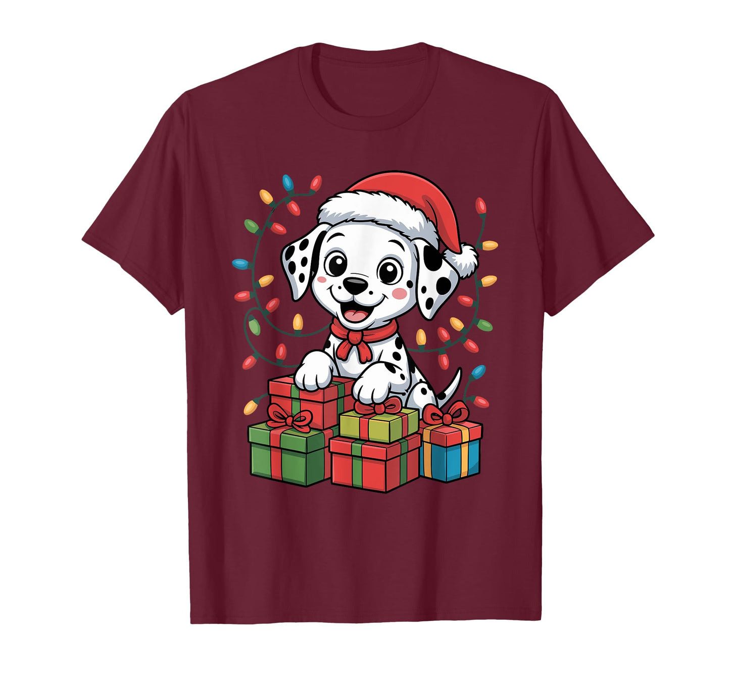 Cute Dalmatian Christmas Xmas Design Funny Dog Lover Holiday T-Shirt