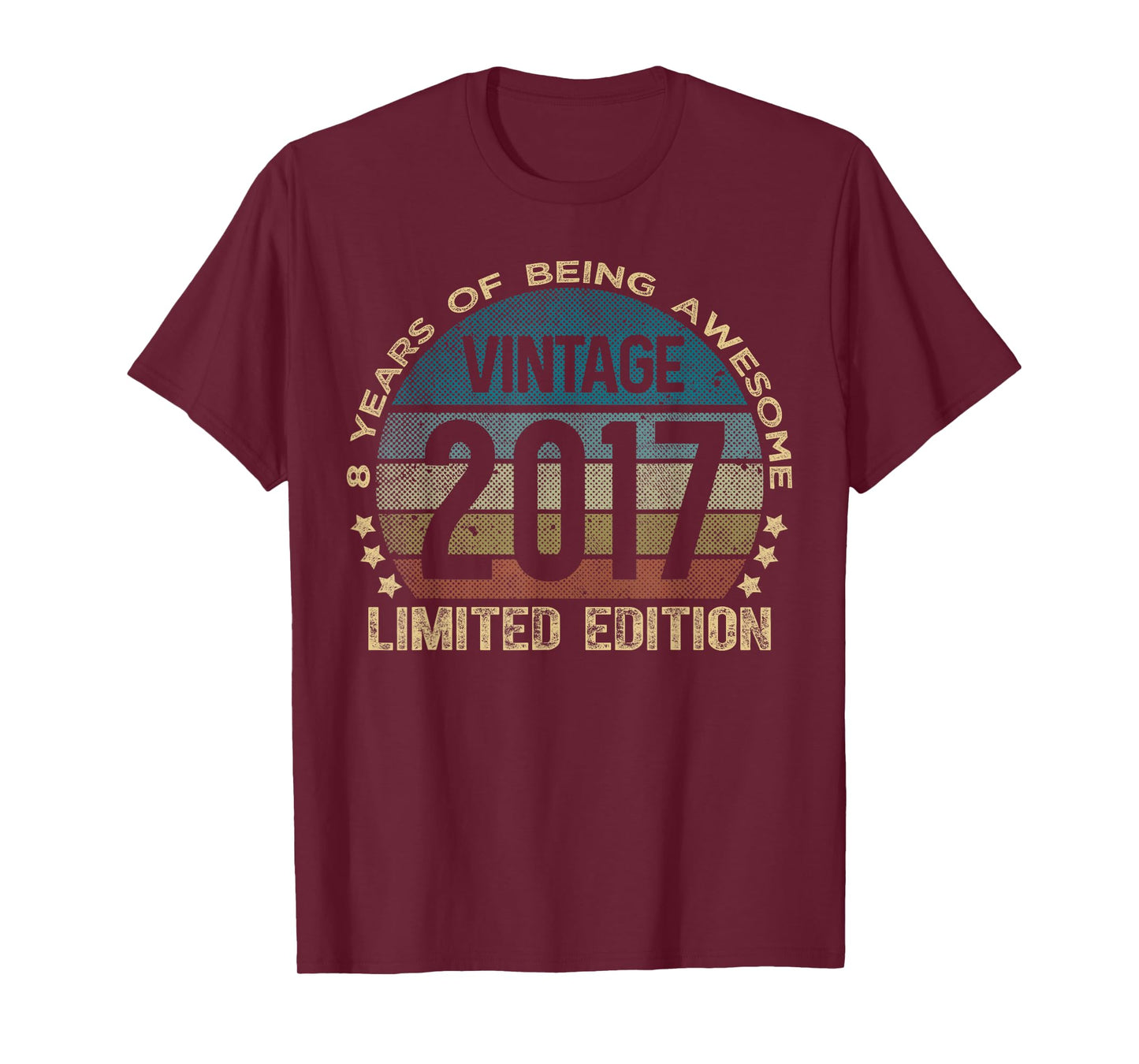 8 Year Old Gifts Vintage 2017 Limited Edition 8th Birthday T-Shirt
