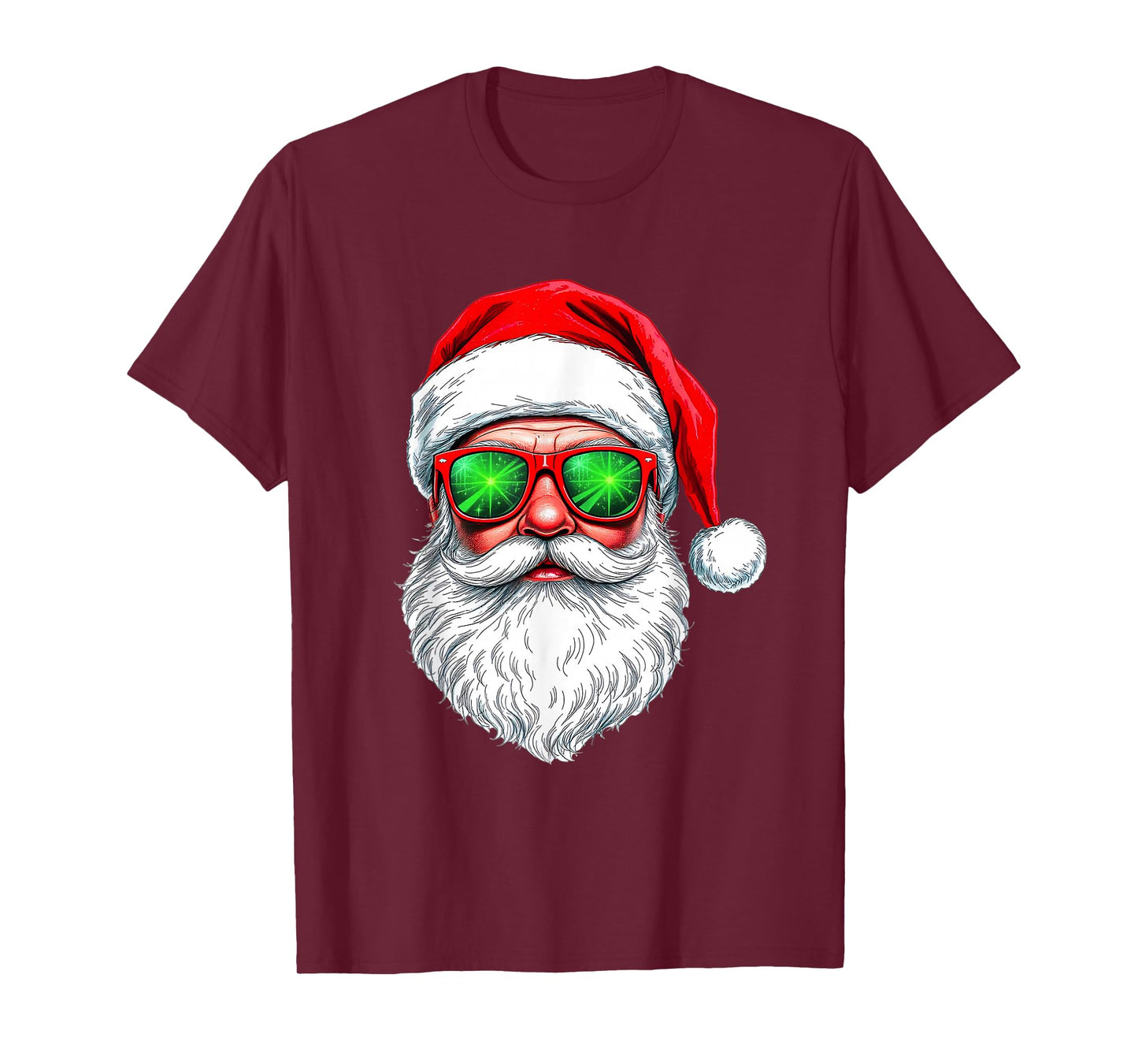 Cool Santa Claus Face Retro Sunglasses Christmas Men Boys T-Shirt