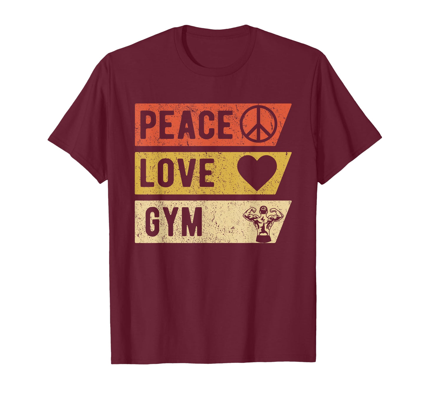 Vintage Peace Love Gym Sports Lover Player Gifts T-Shirt