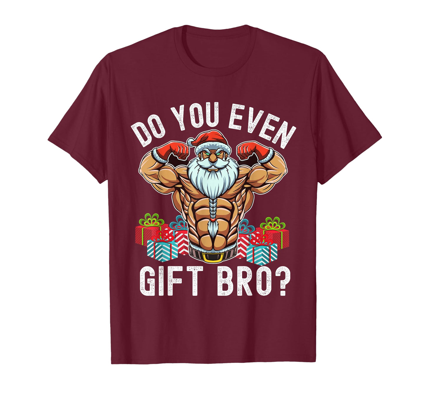 Weightlifting Bodybuilding Christmas Santa Christmas Workout T-Shirt
